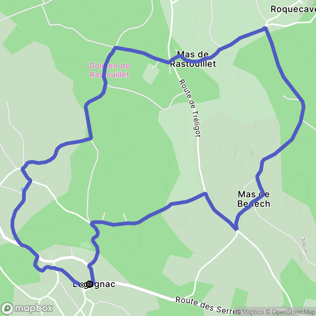 Lugagnac : carte du parcours de randonnée - France