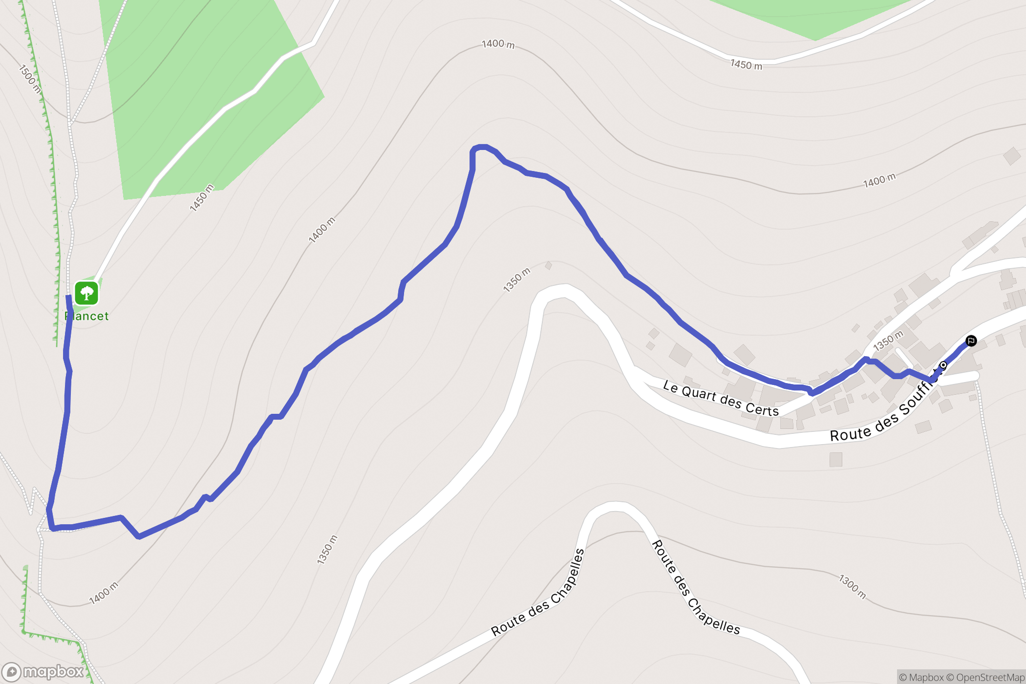 Auris : carte du parcours de randonnée - France