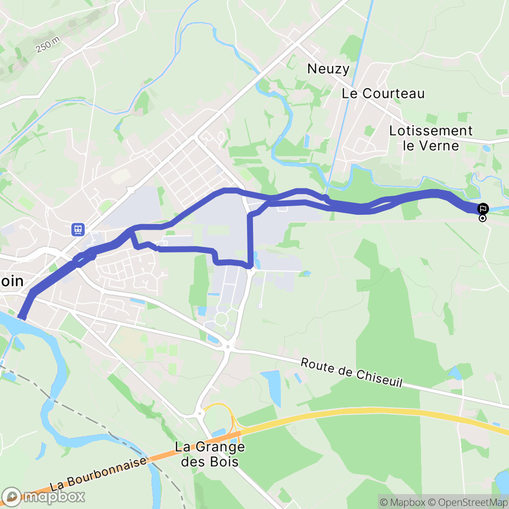 Vitry-en-Charollais : carte du parcours de randonnée - France