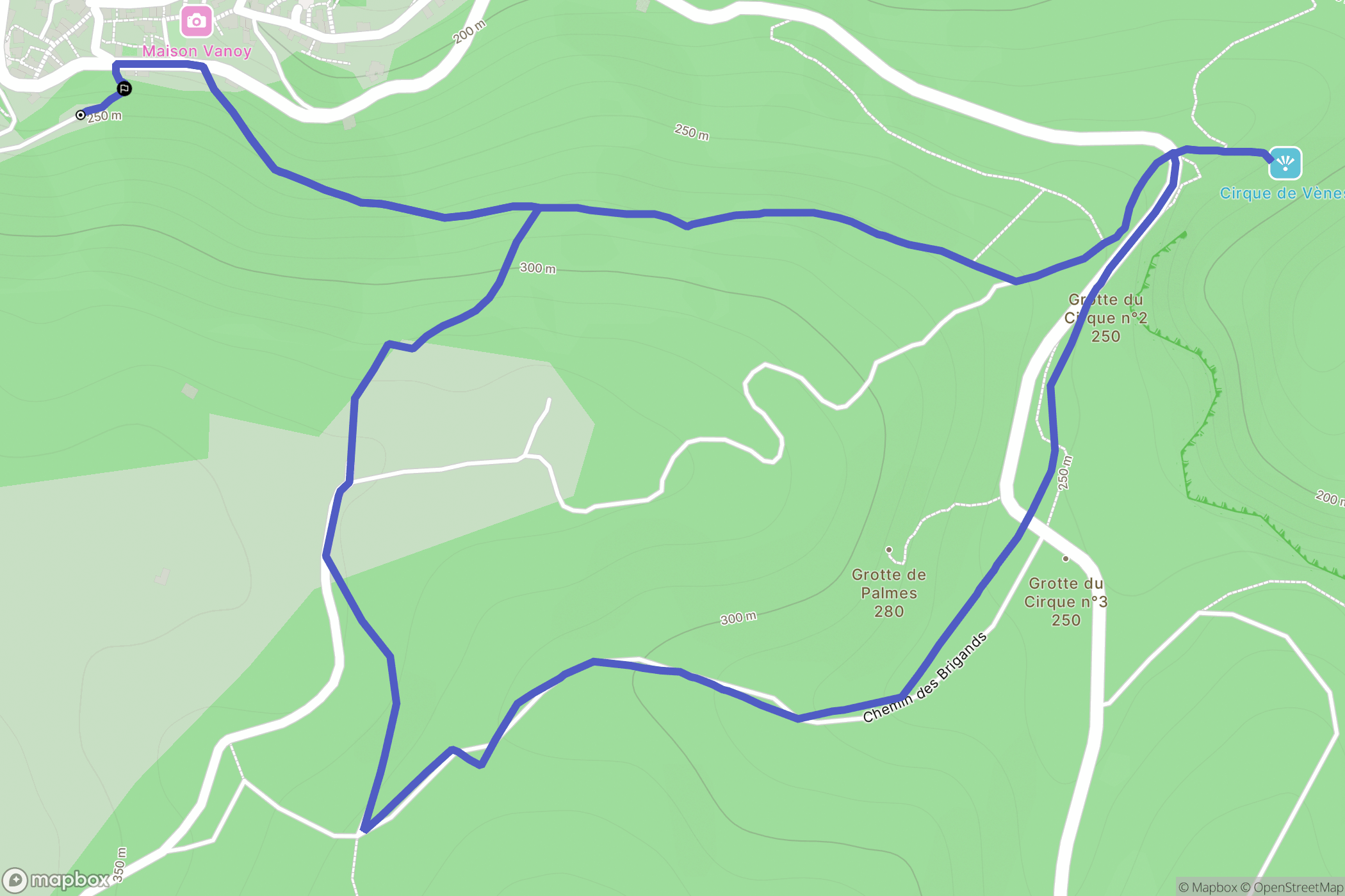 Saint-Cirq-Lapopie : carte du parcours de randonnée - France