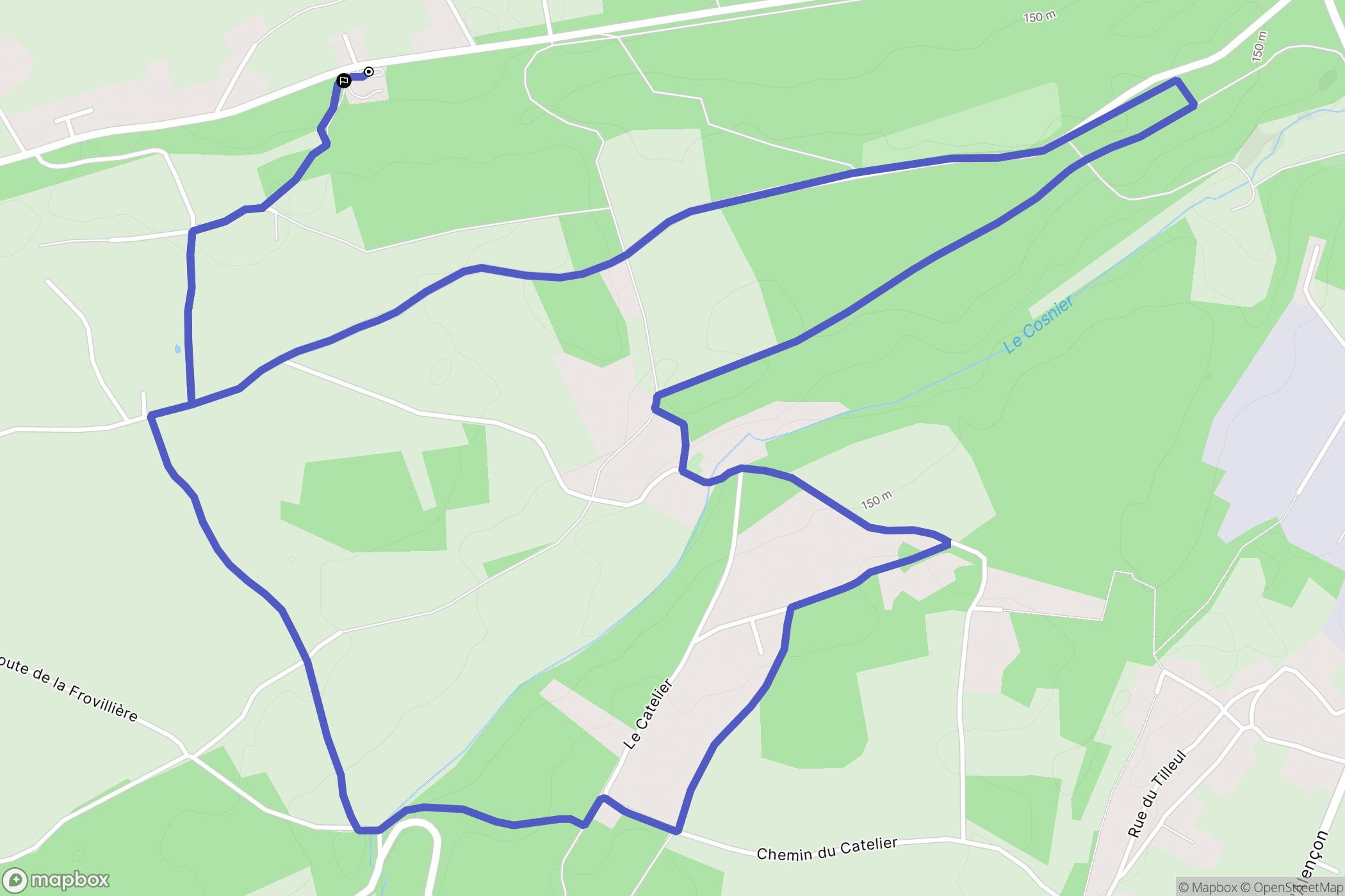 Caorches-Saint-Nicolas : carte du parcours de randonnée - France