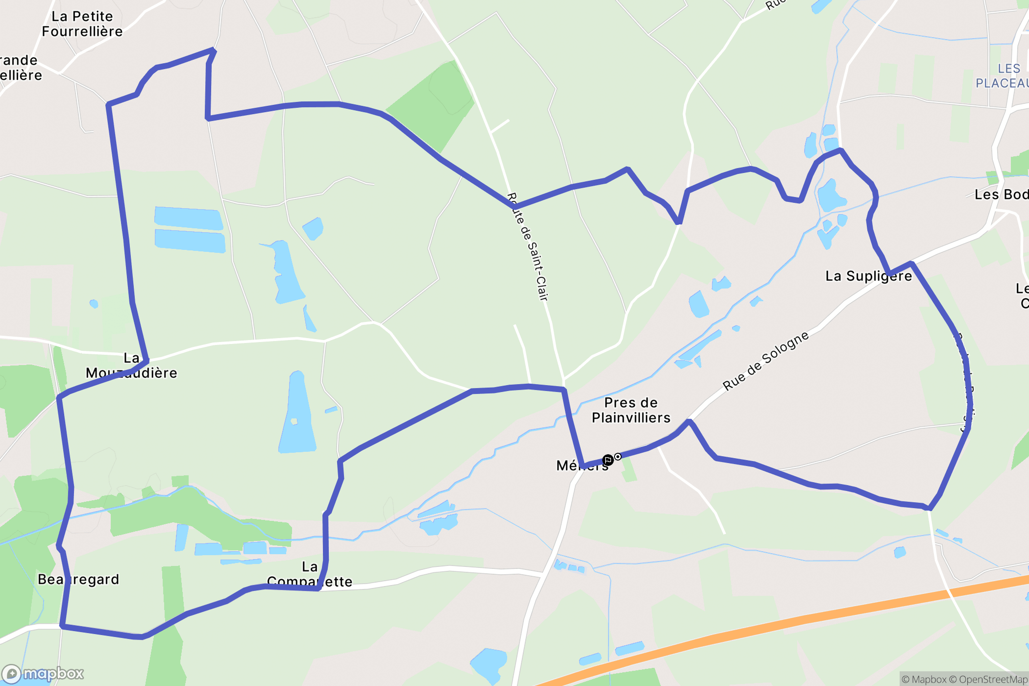 Méhers : carte du parcours de randonnée - France