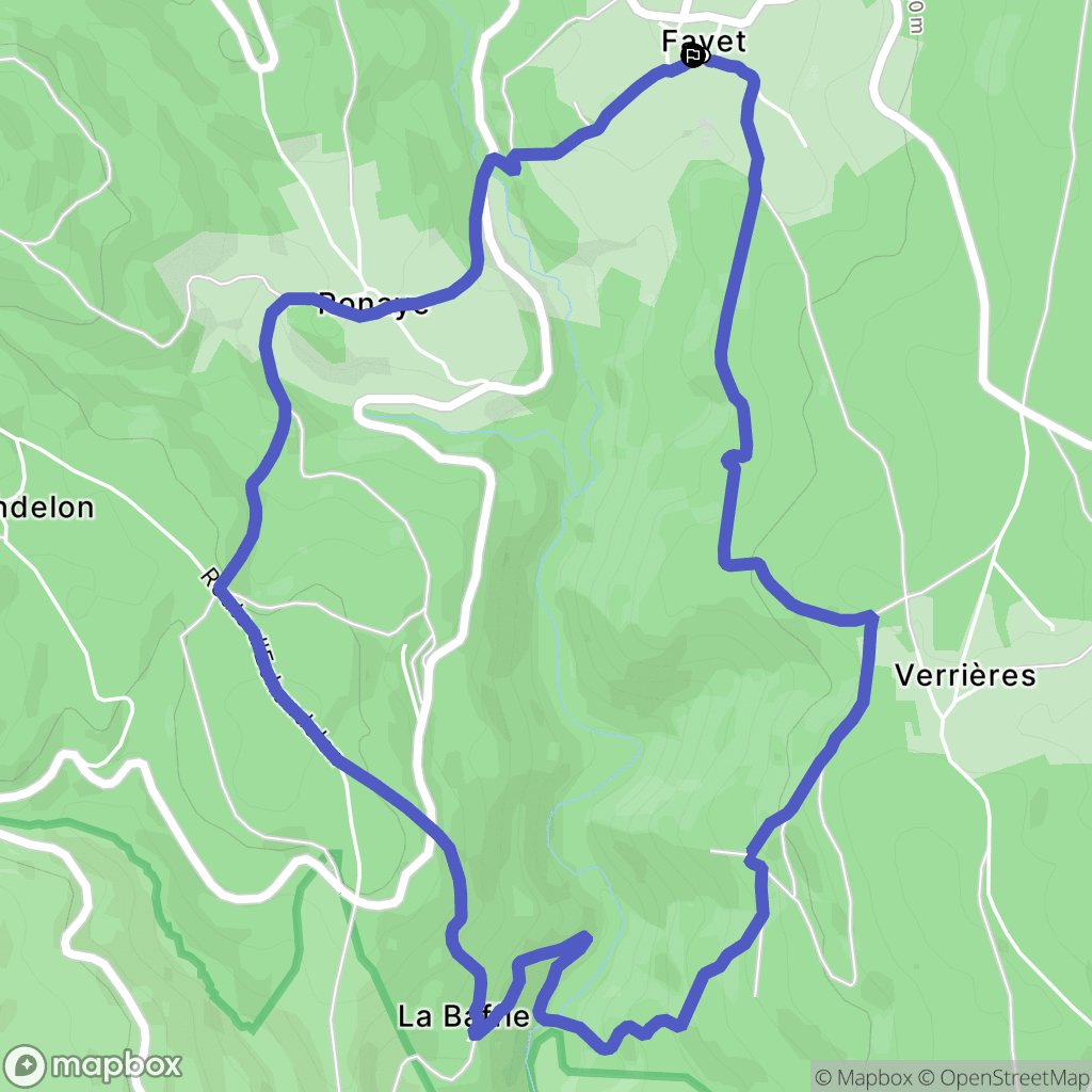 Fayet-Ronaye : carte du parcours de randonnée - France