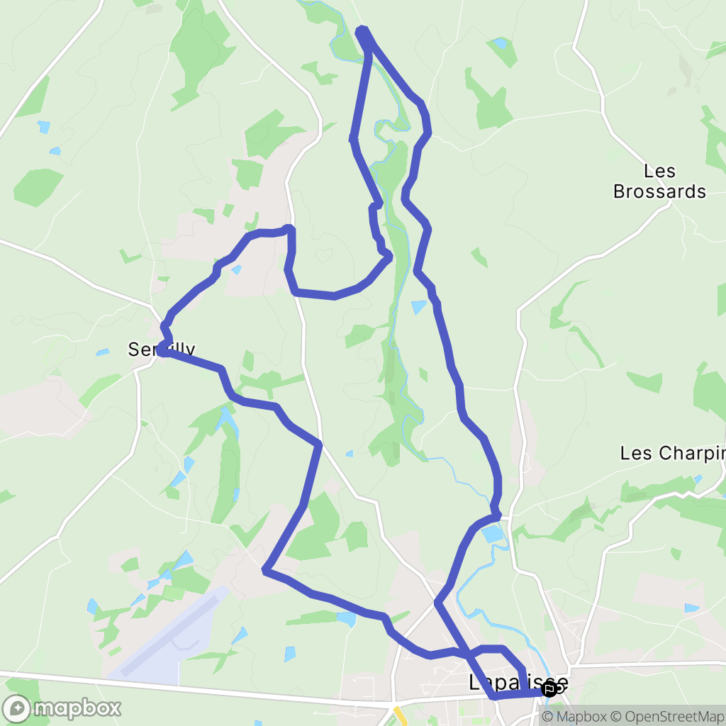 Lapalisse : carte du parcours de randonnée - France