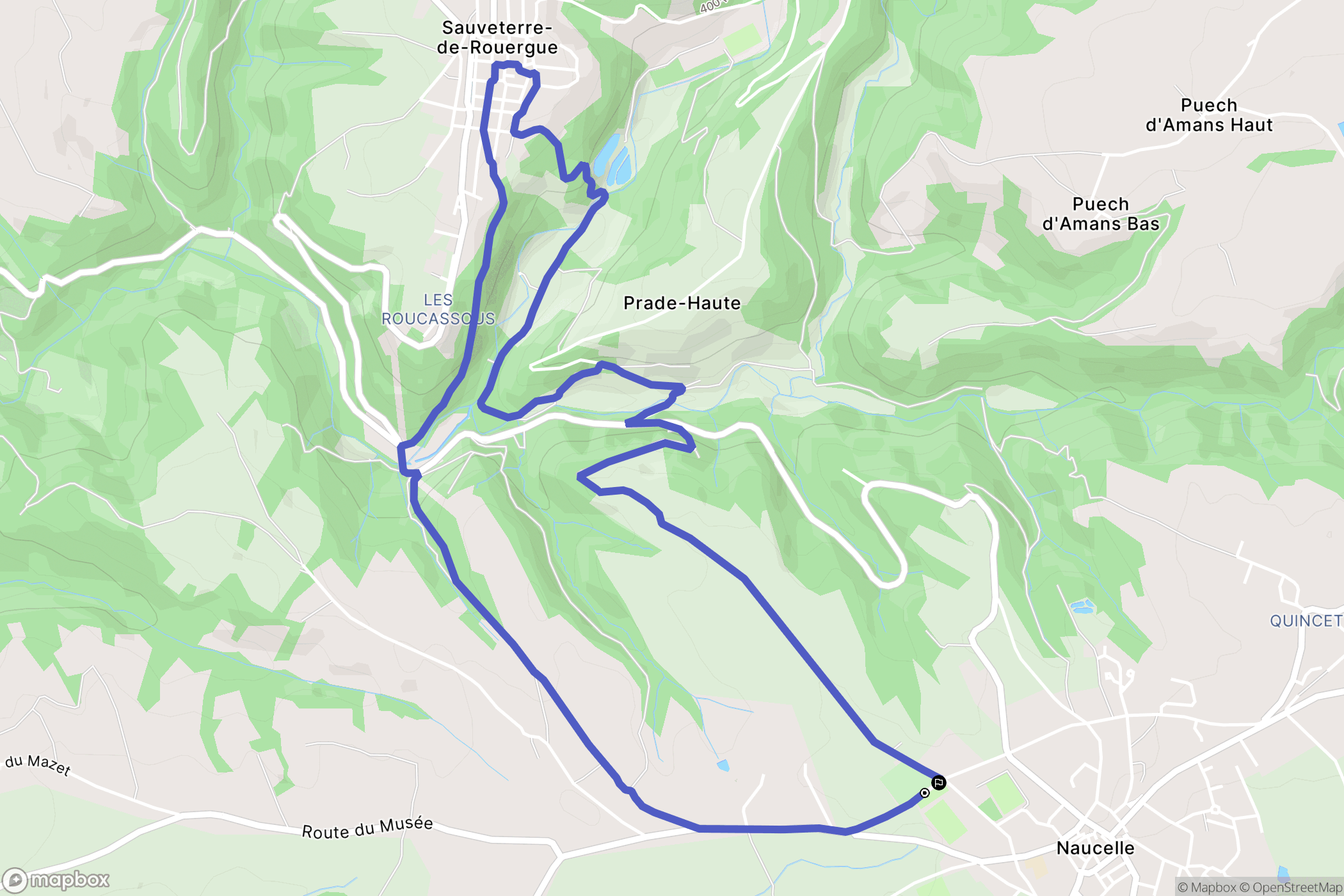 Naucelle : carte du parcours de randonnée - France
