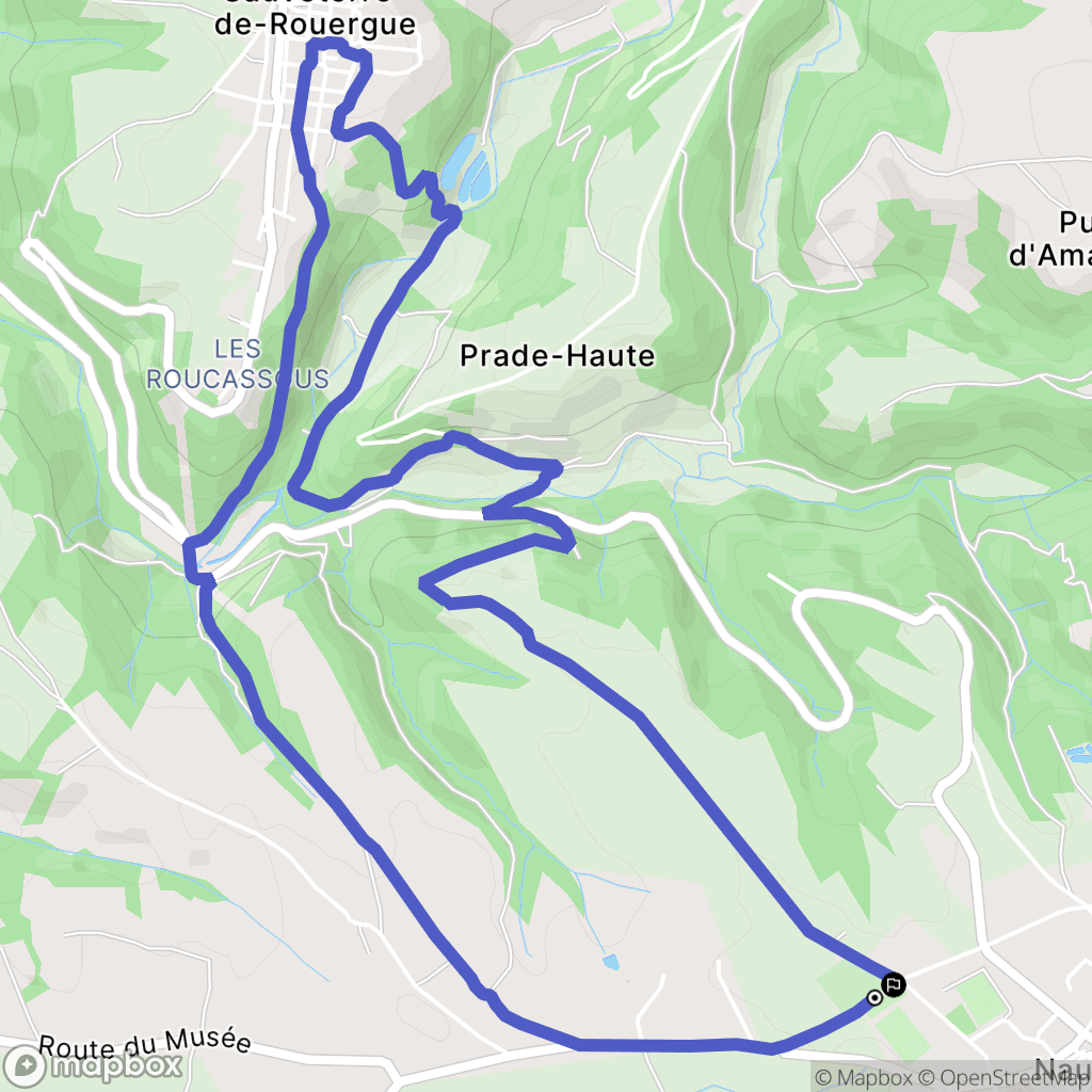Naucelle : carte du parcours de randonnée - France