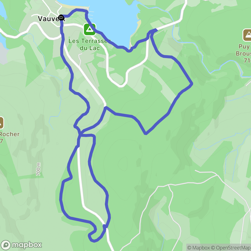 Royère-de-Vassivière : carte du parcours de randonnée - France