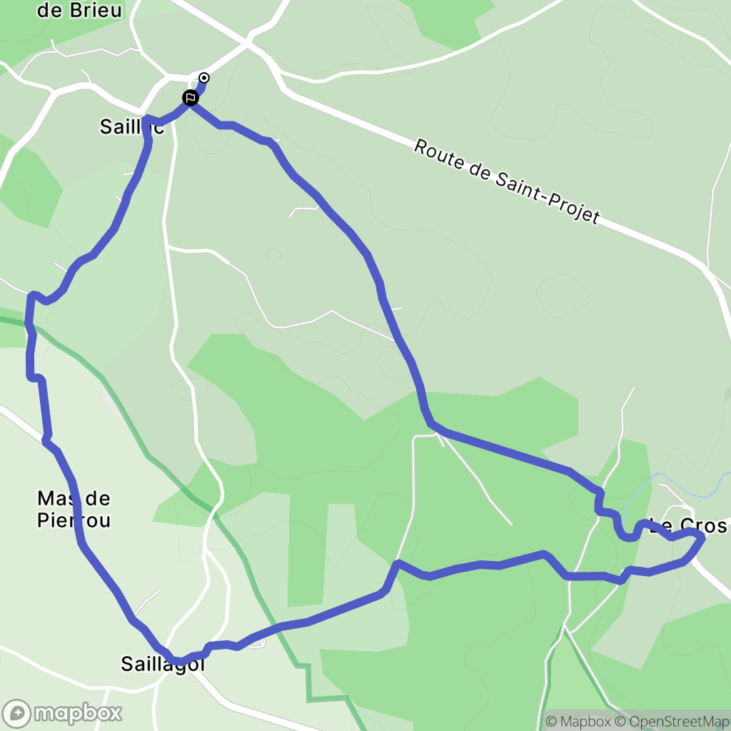Saillac : carte du parcours de randonnée - France