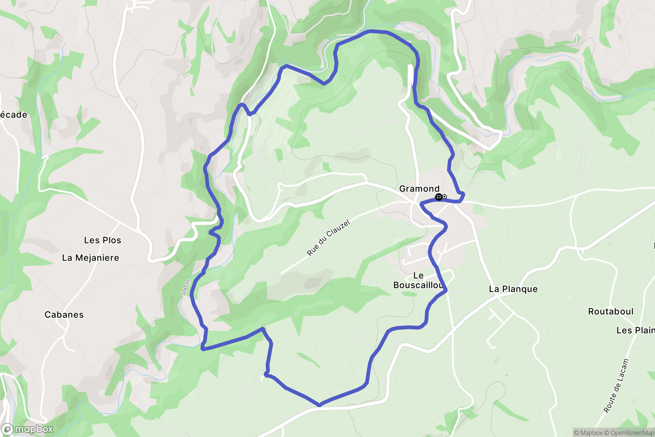 Gramond : carte du parcours de randonnée - France