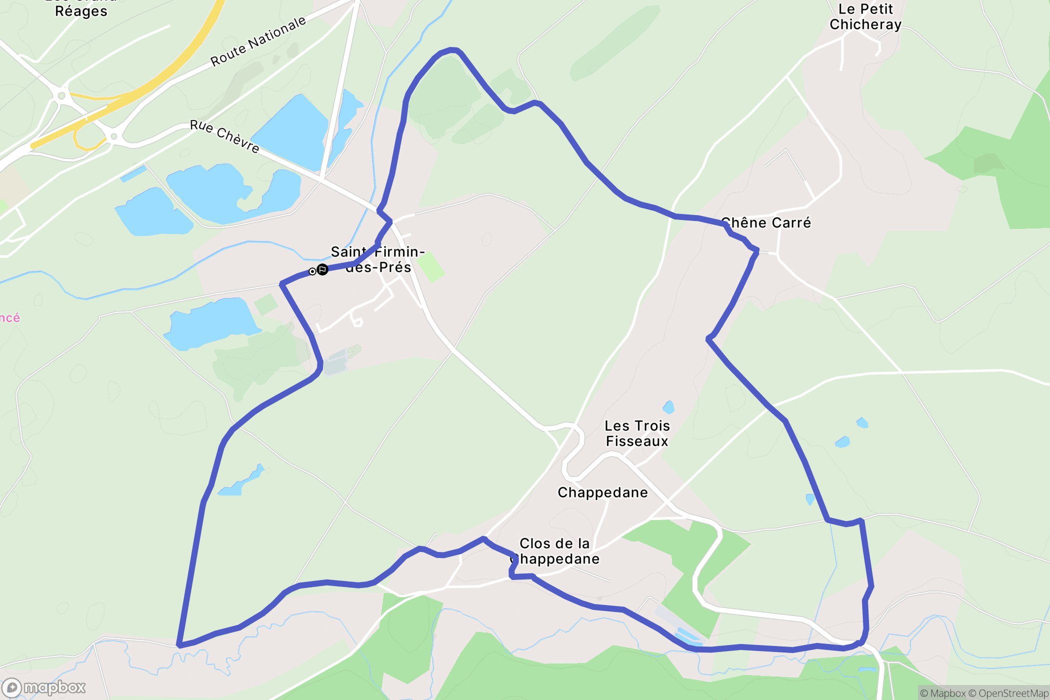 Saint-Firmin-des-Prés : carte du parcours de randonnée - France