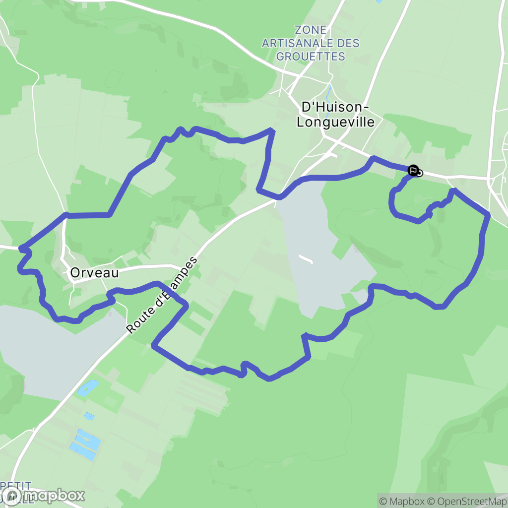 D'Huison-Longueville : carte du parcours de randonnée - France