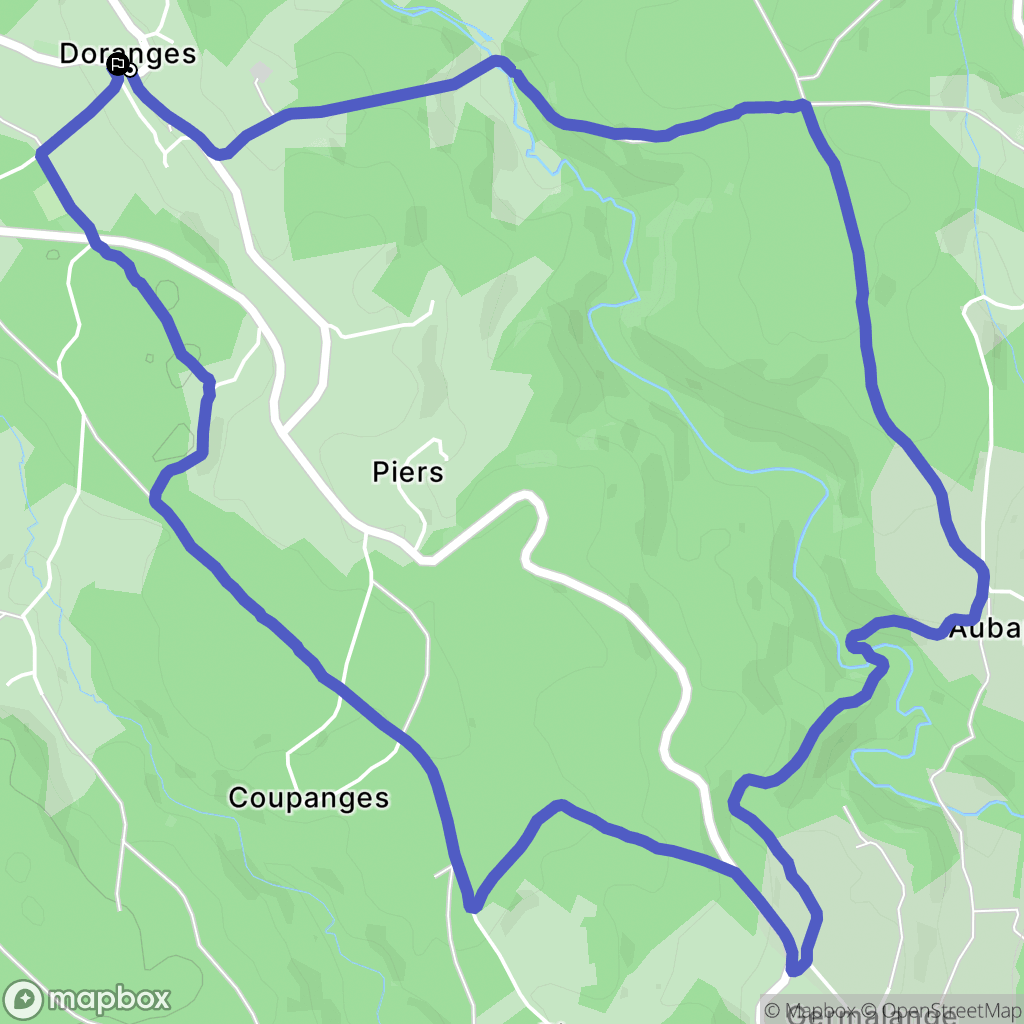 Doranges : carte du parcours de randonnée - France