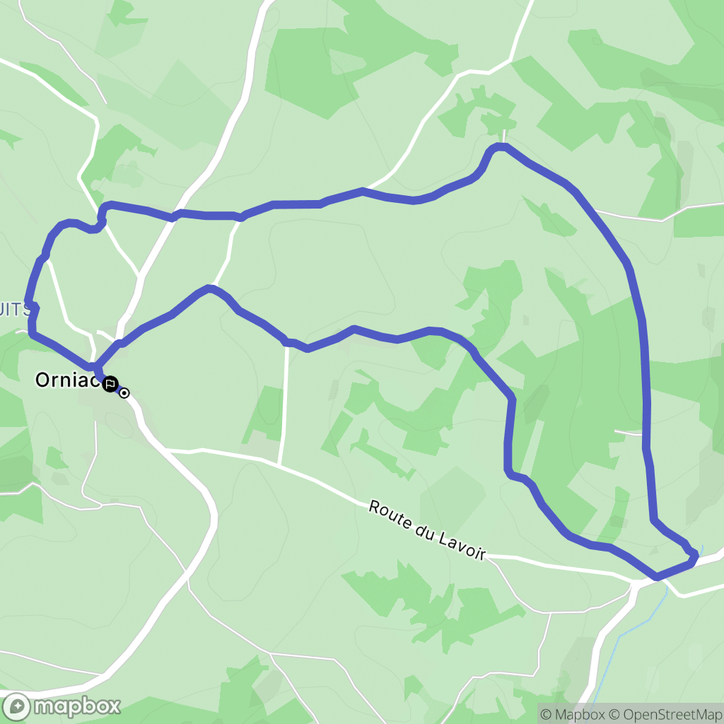Orniac : carte du parcours de randonnée - France