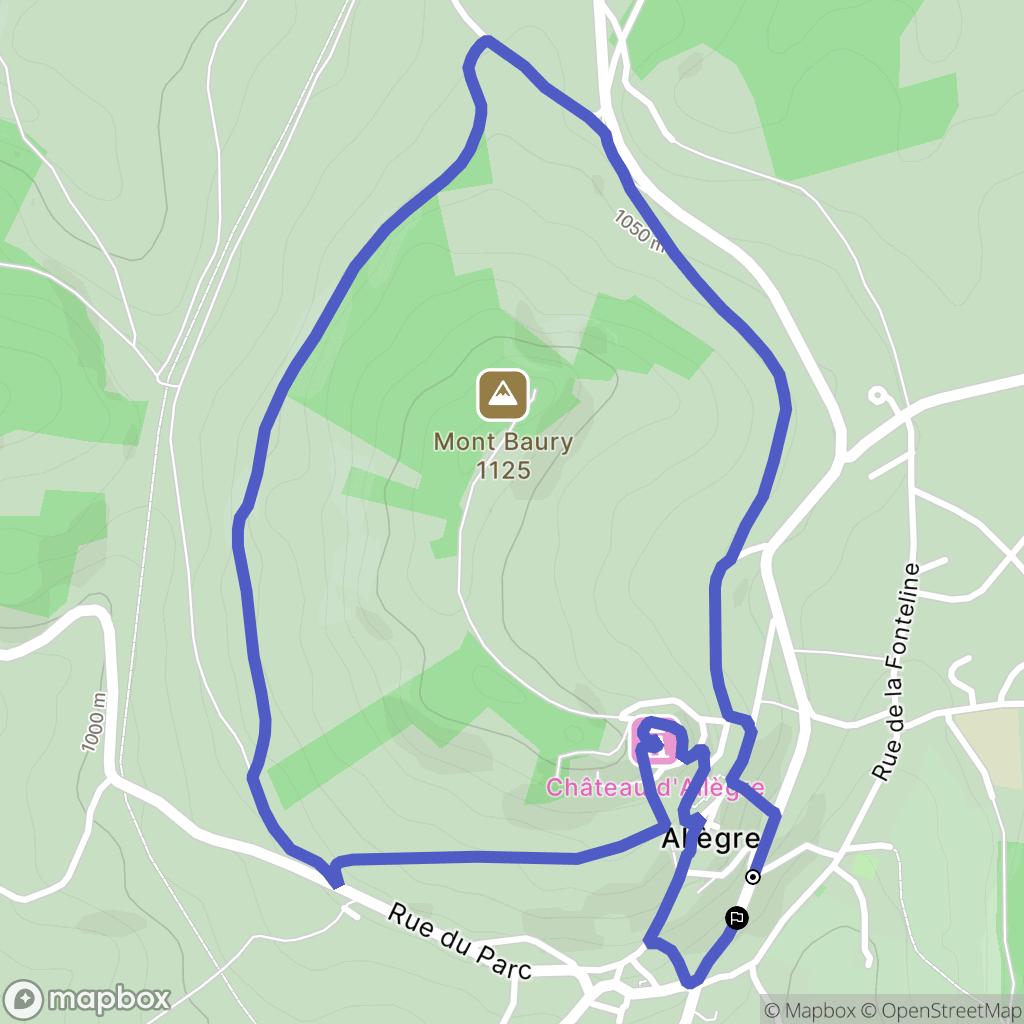 Allègre : carte du parcours de randonnée - France