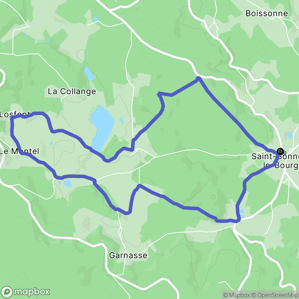 Saint-Bonnet-le-Bourg : carte du parcours de randonnée - France
