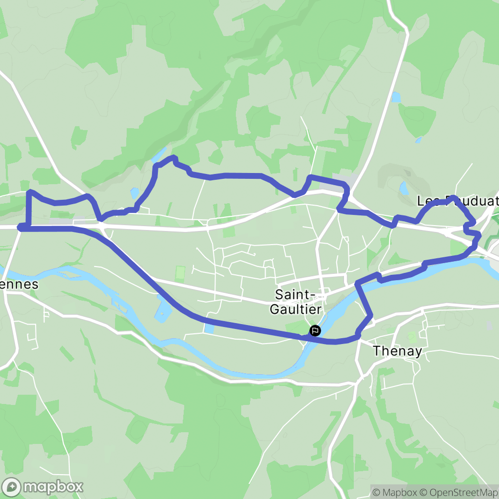 Saint-Gaultier : carte du parcours de randonnée - France