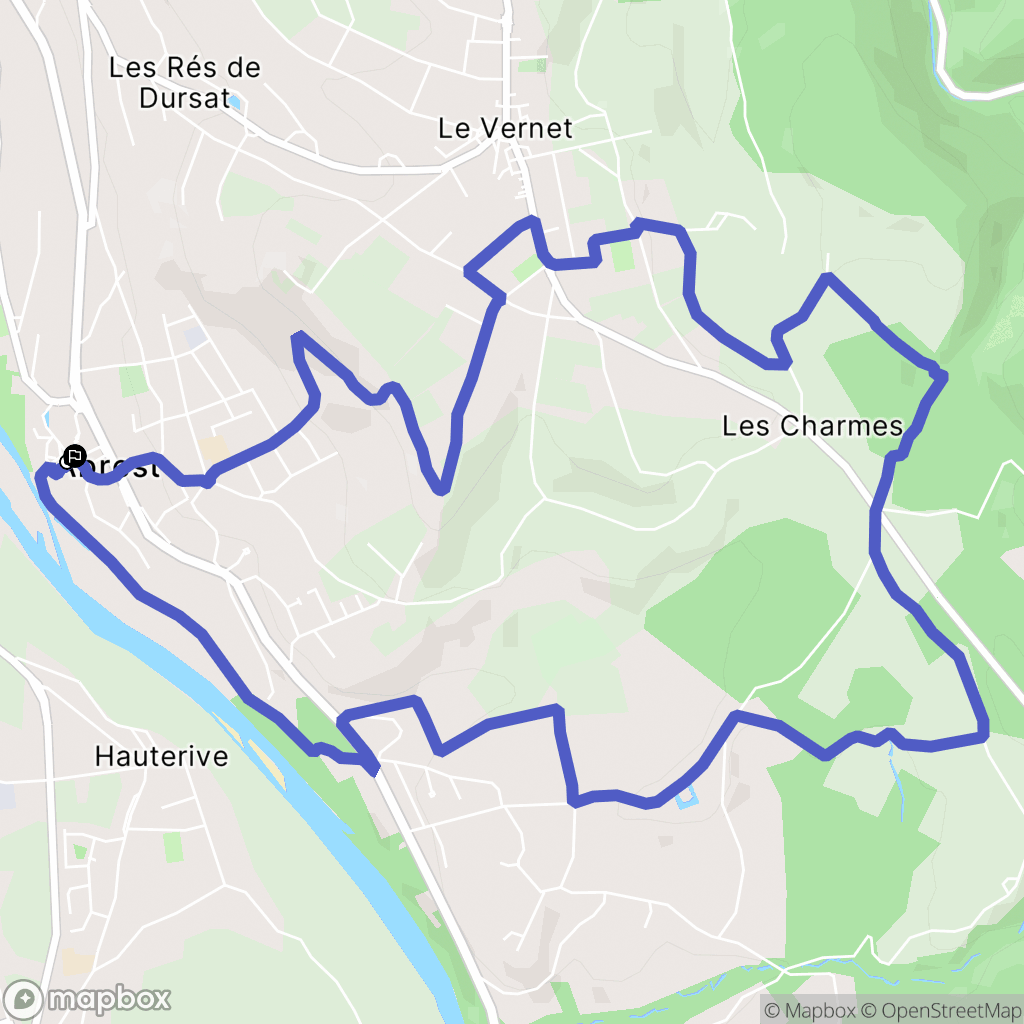 Abrest : carte du parcours de randonnée - France
