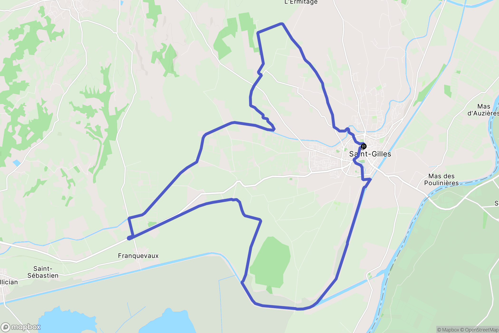 Saint-Gilles : carte du parcours de randonnée - France