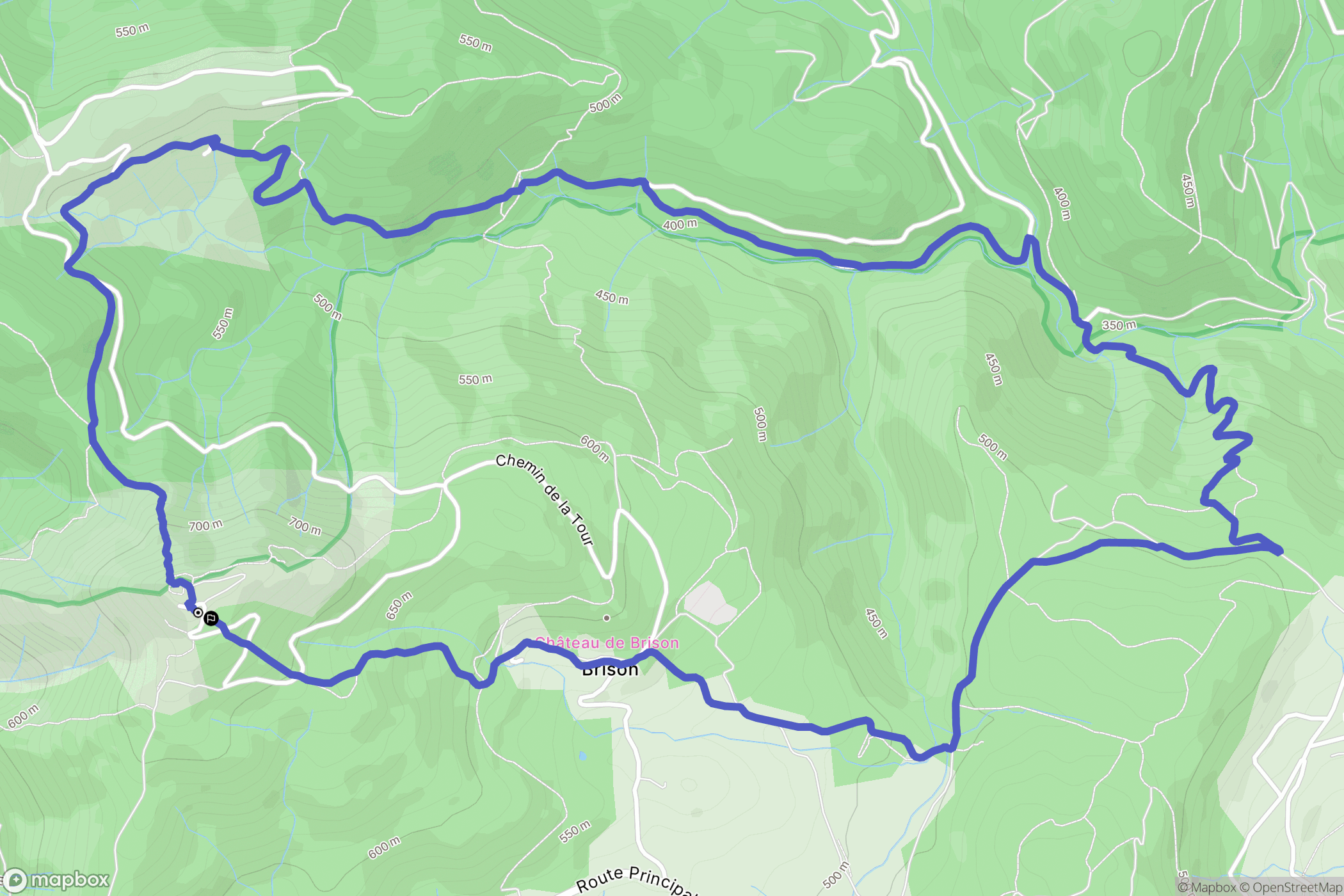 Sanilhac : carte du parcours de randonnée - France