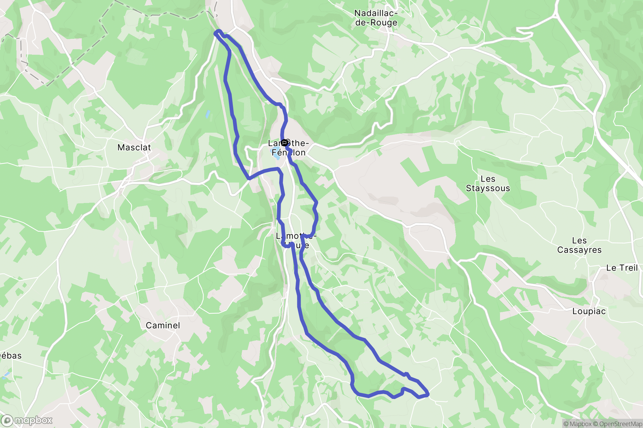 Lamothe-Fénelon : carte du parcours de randonnée - France