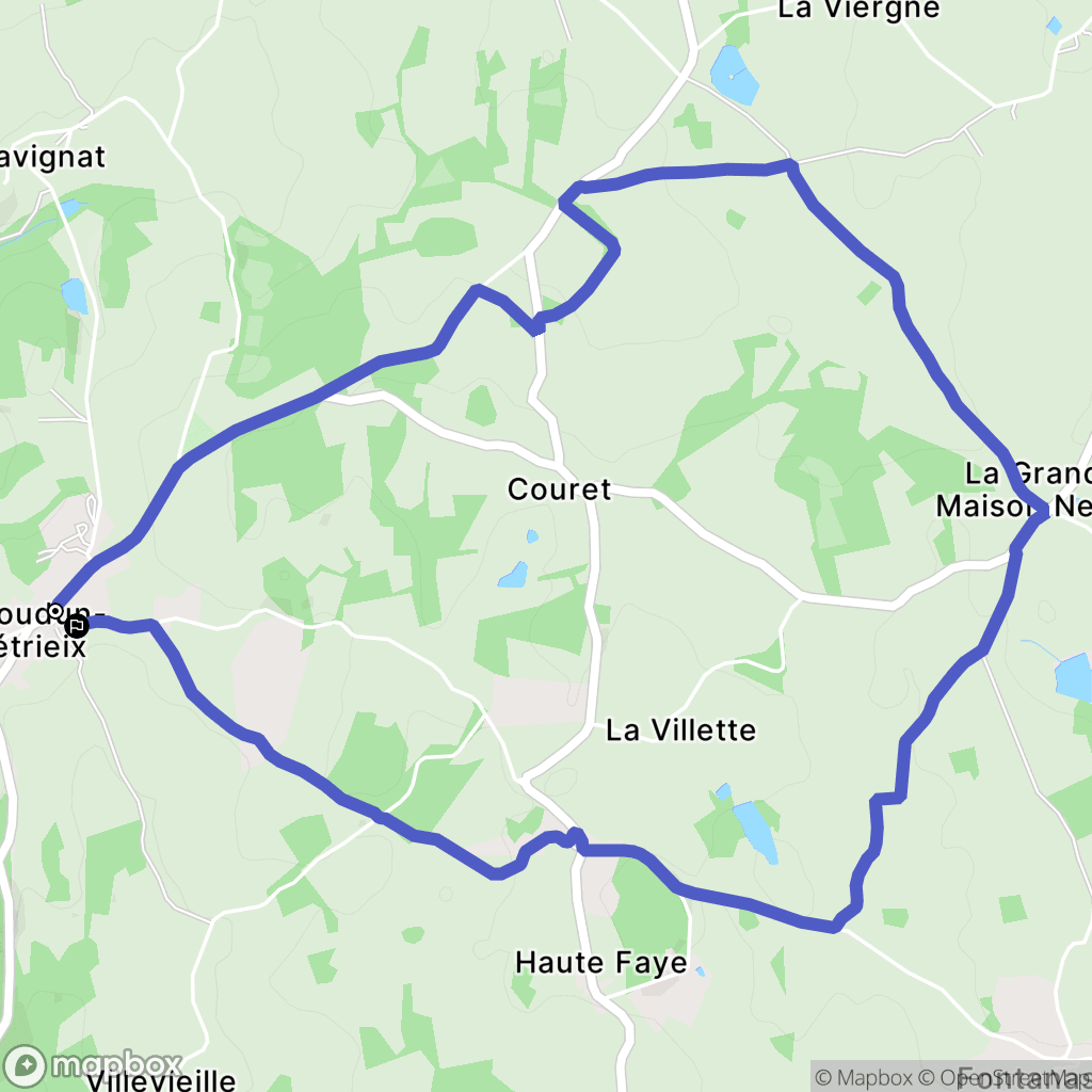Issoudun-Létrieix : carte du parcours de randonnée - France
