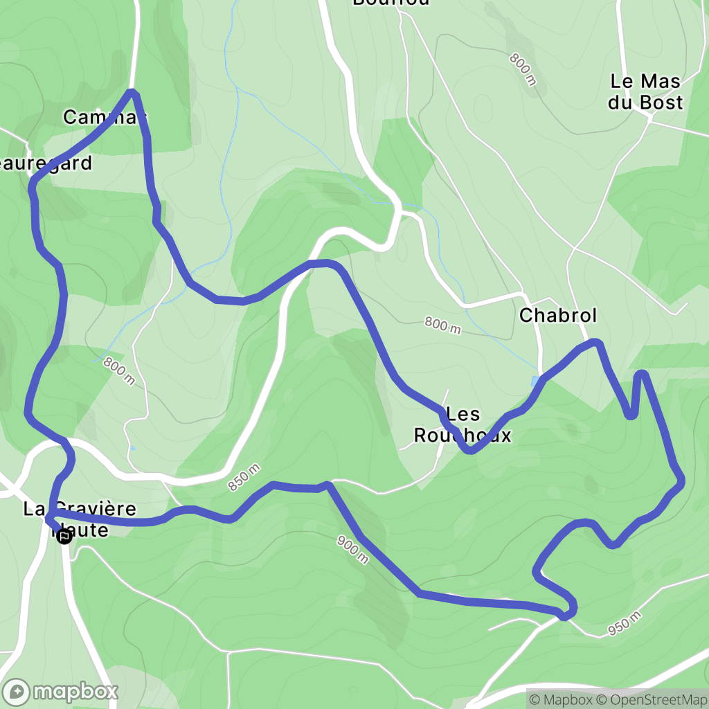 Cunlhat : carte du parcours de randonnée - France
