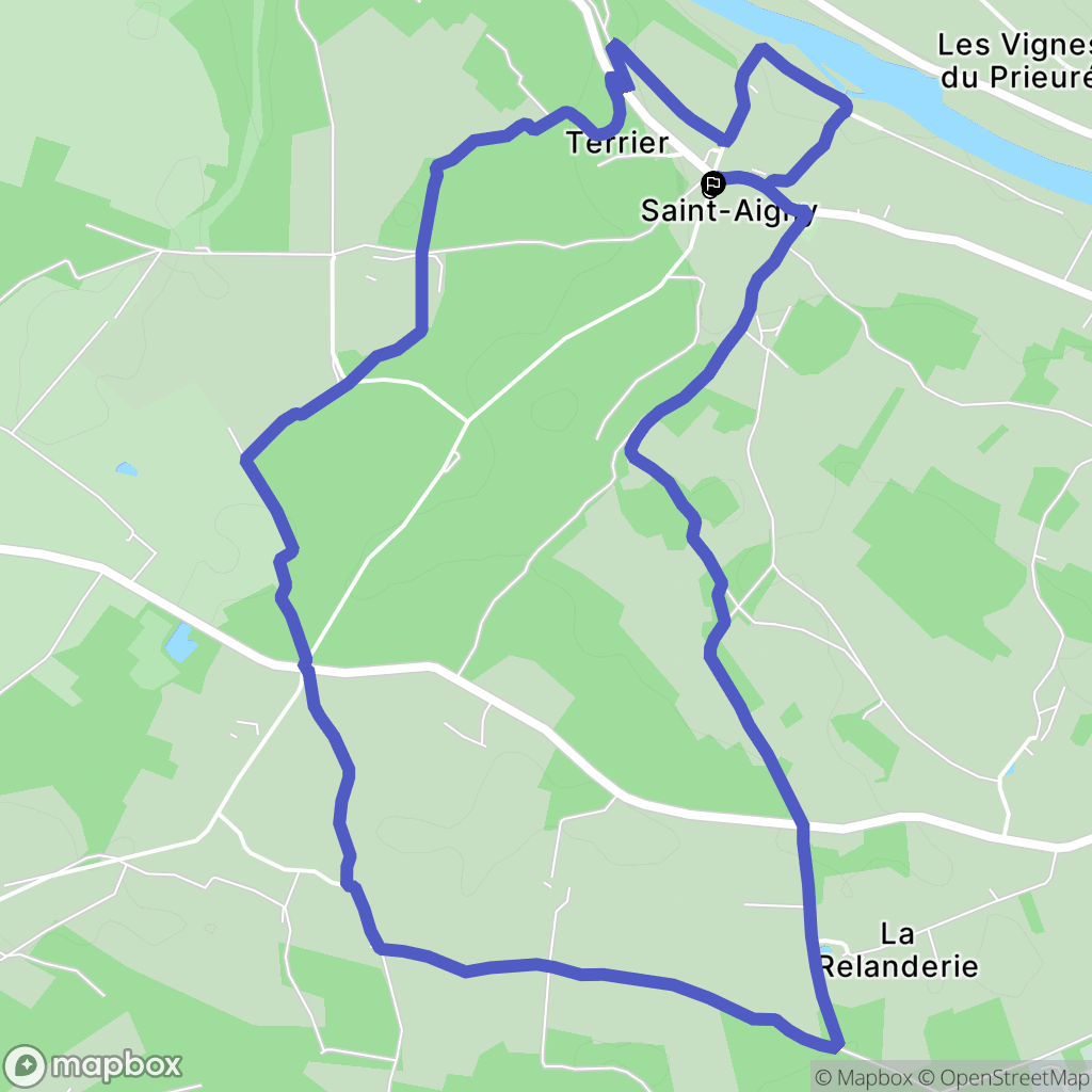 Saint-Aigny : carte du parcours de randonnée - France