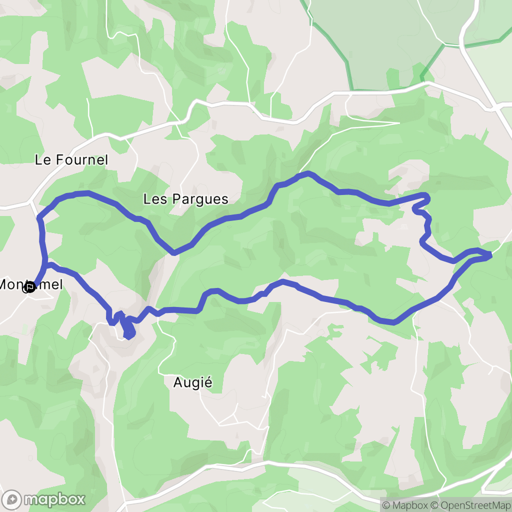 Montamel : carte du parcours de randonnée - France