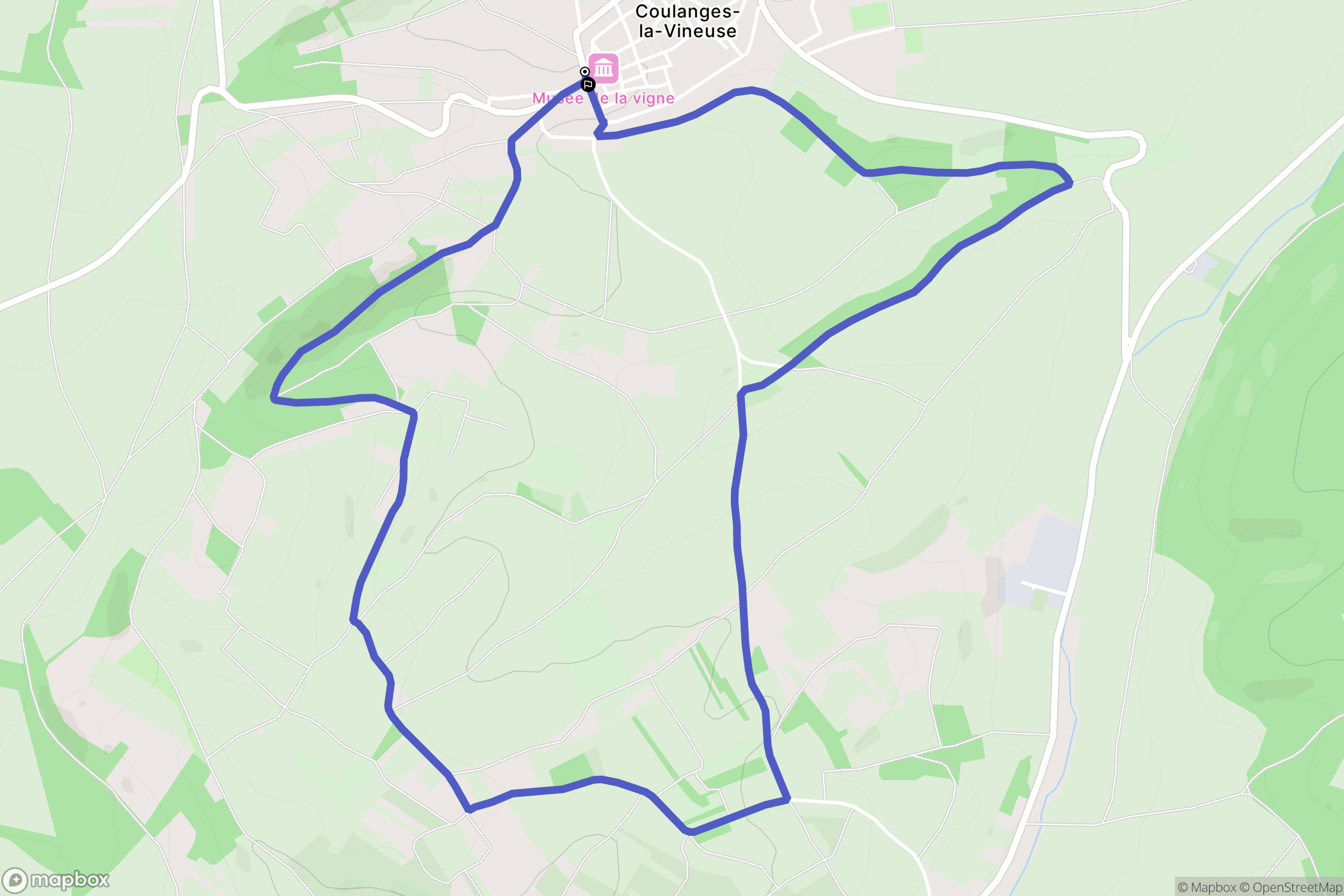 Coulanges-la-Vineuse : carte du parcours de randonnée - France