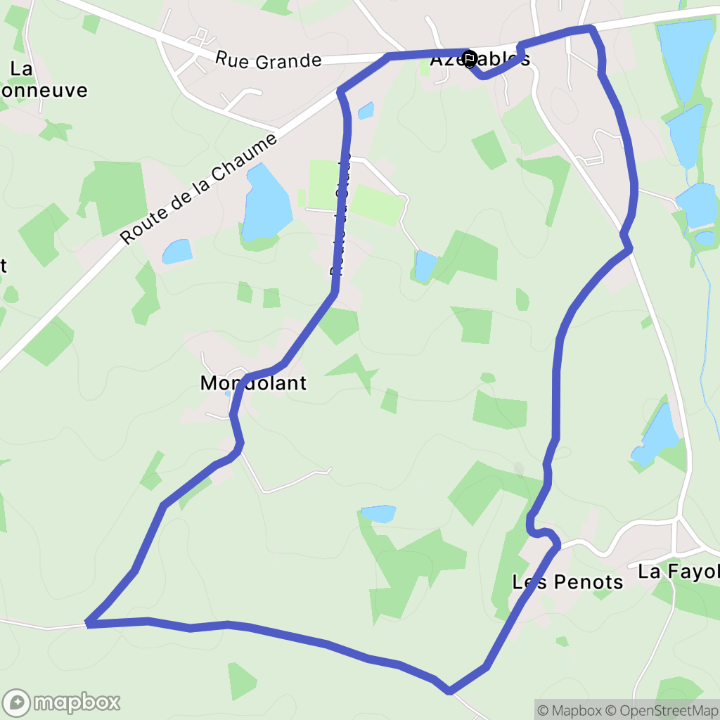 Azerables : carte du parcours de randonnée - France