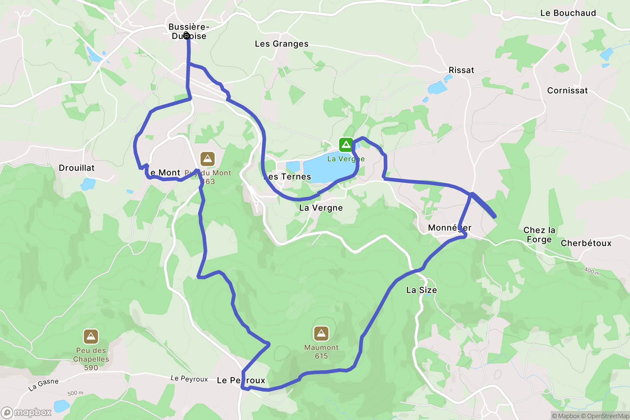 Bussière-Dunoise: routekaart voor buitenactiviteiten - France