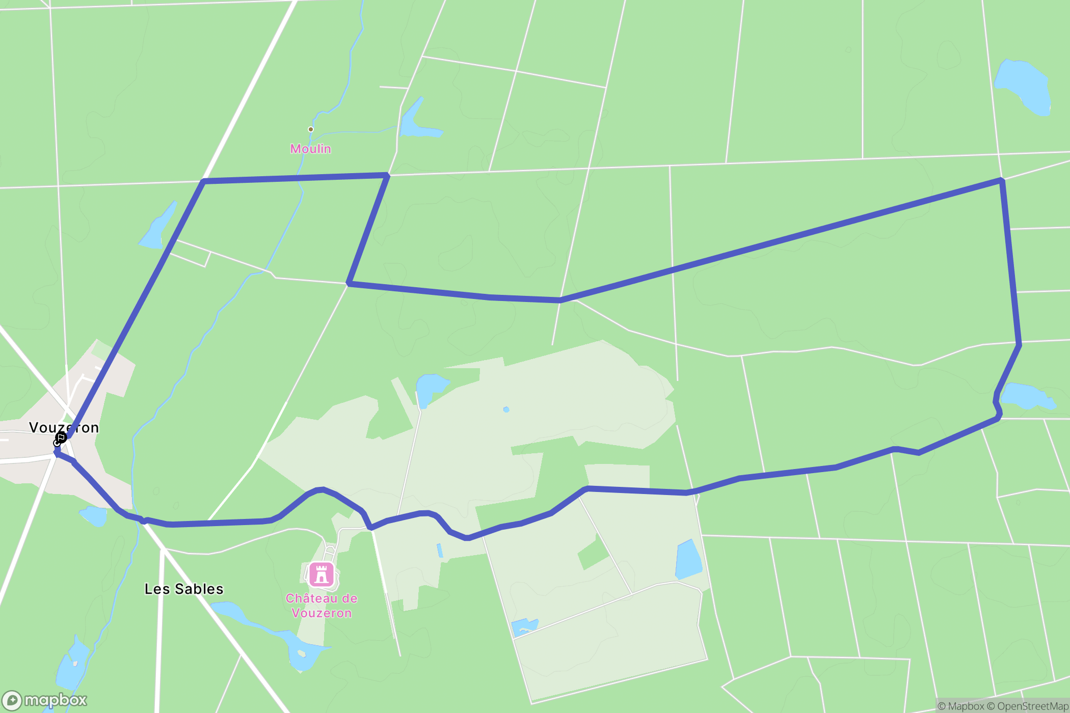 Vouzeron : carte du parcours de randonnée - France