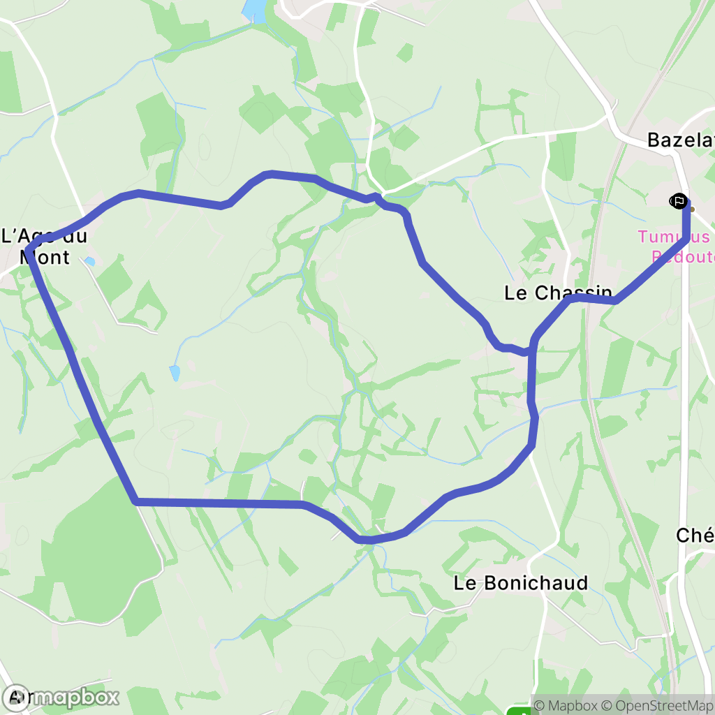 Bazelat : carte du parcours de randonnée - France