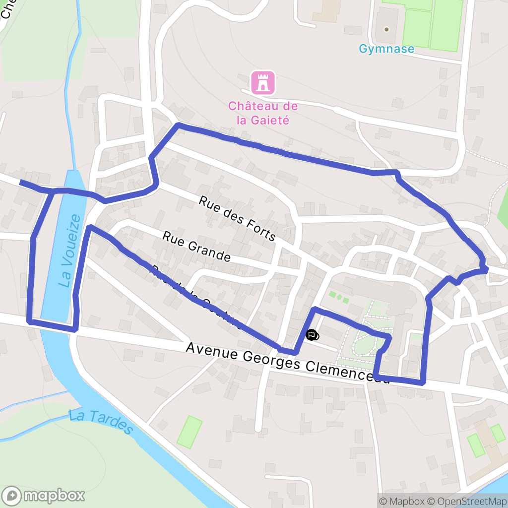 Chambon-sur-Voueize : carte du parcours de randonnée - France