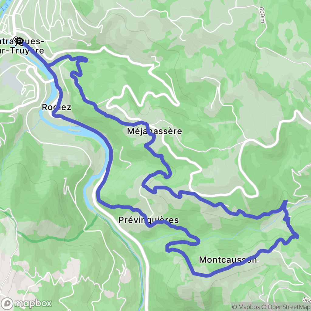 Entraygues-sur-Truyère : carte du parcours de randonnée - France
