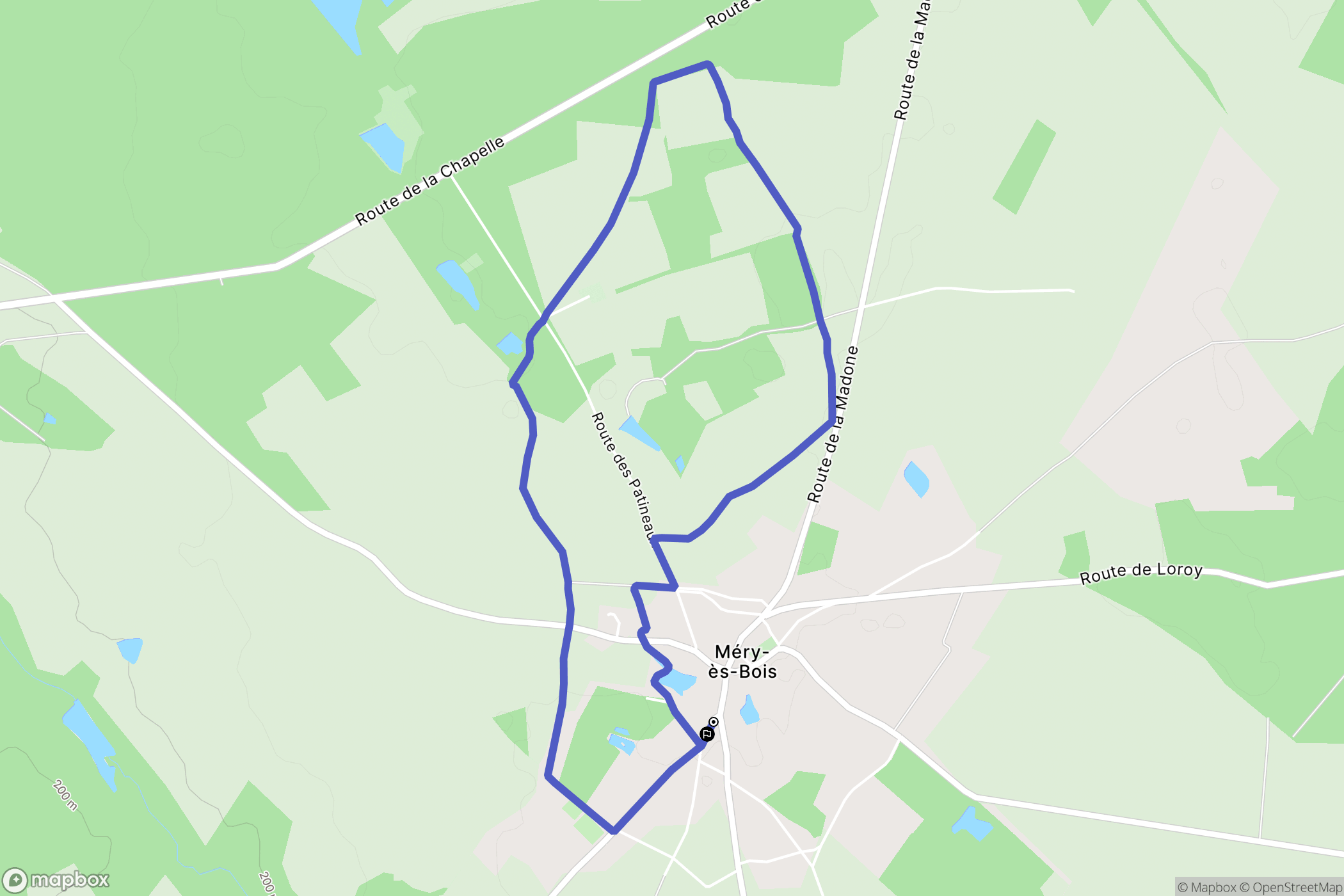 Méry-és-Bois : carte du parcours de randonnée - France