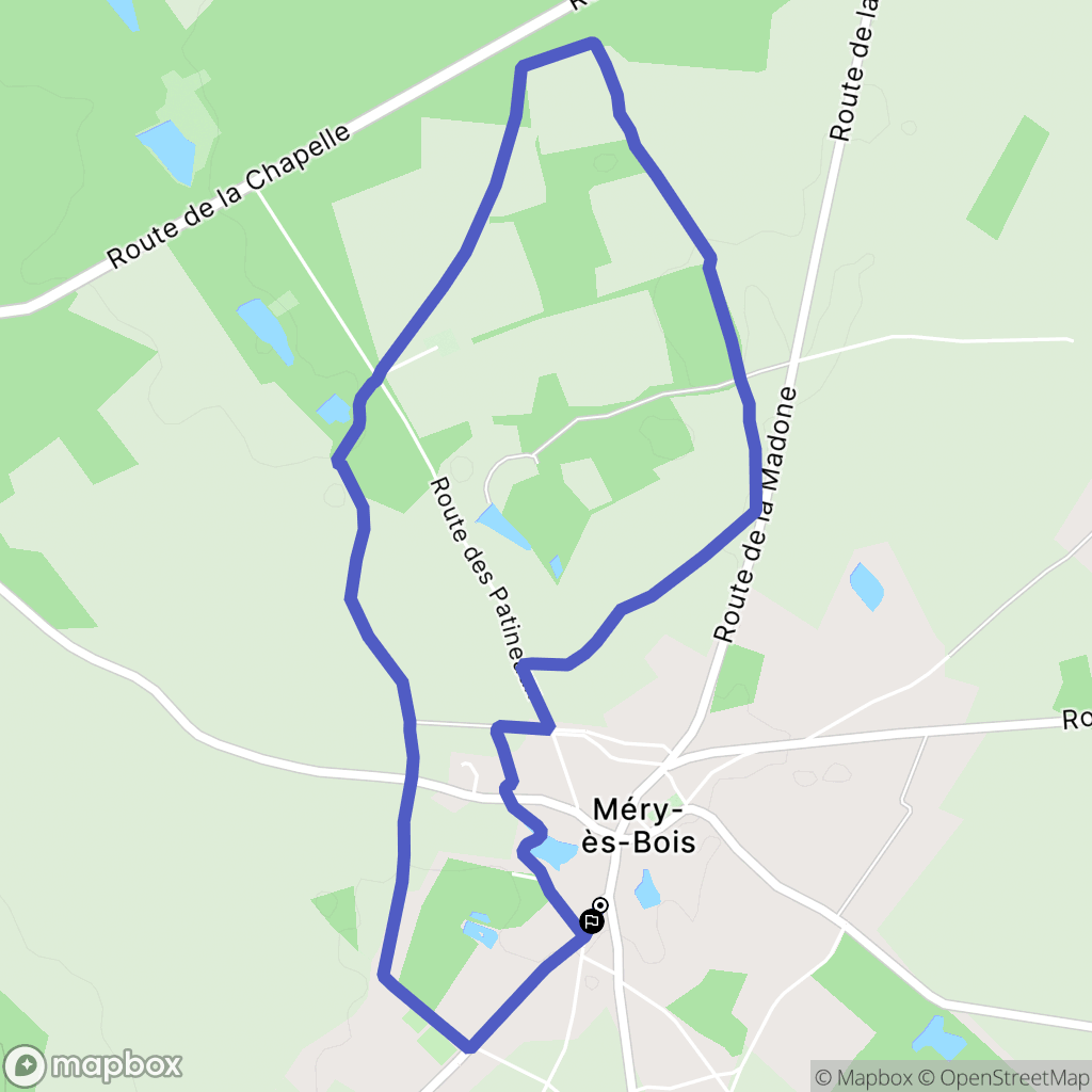 Méry-és-Bois : carte du parcours de randonnée - France