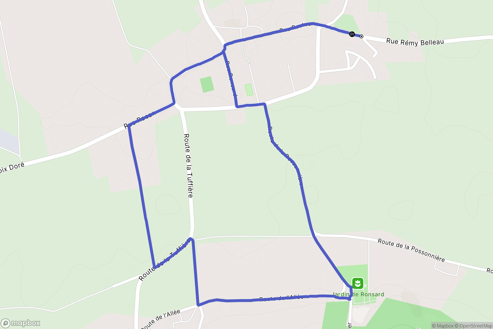 Couture-sur-Loir : carte du parcours de randonnée - France