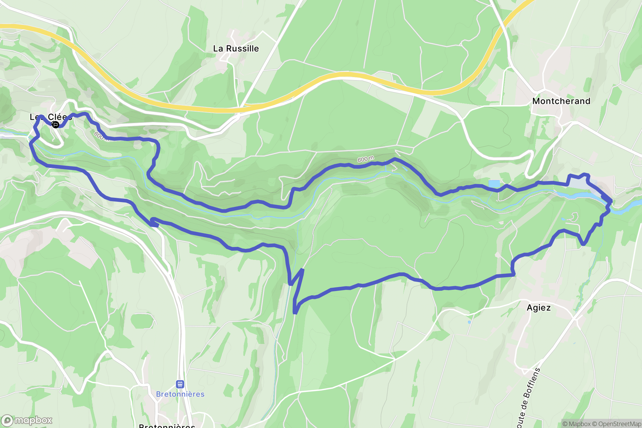 Les Clées : carte du parcours de randonnée - Switzerland