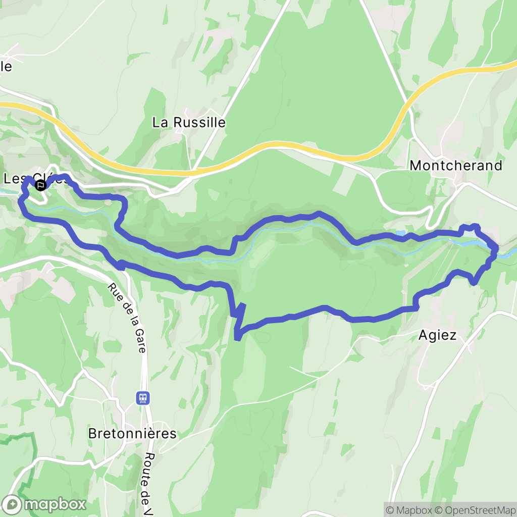 Les Clées : carte du parcours de randonnée - Switzerland