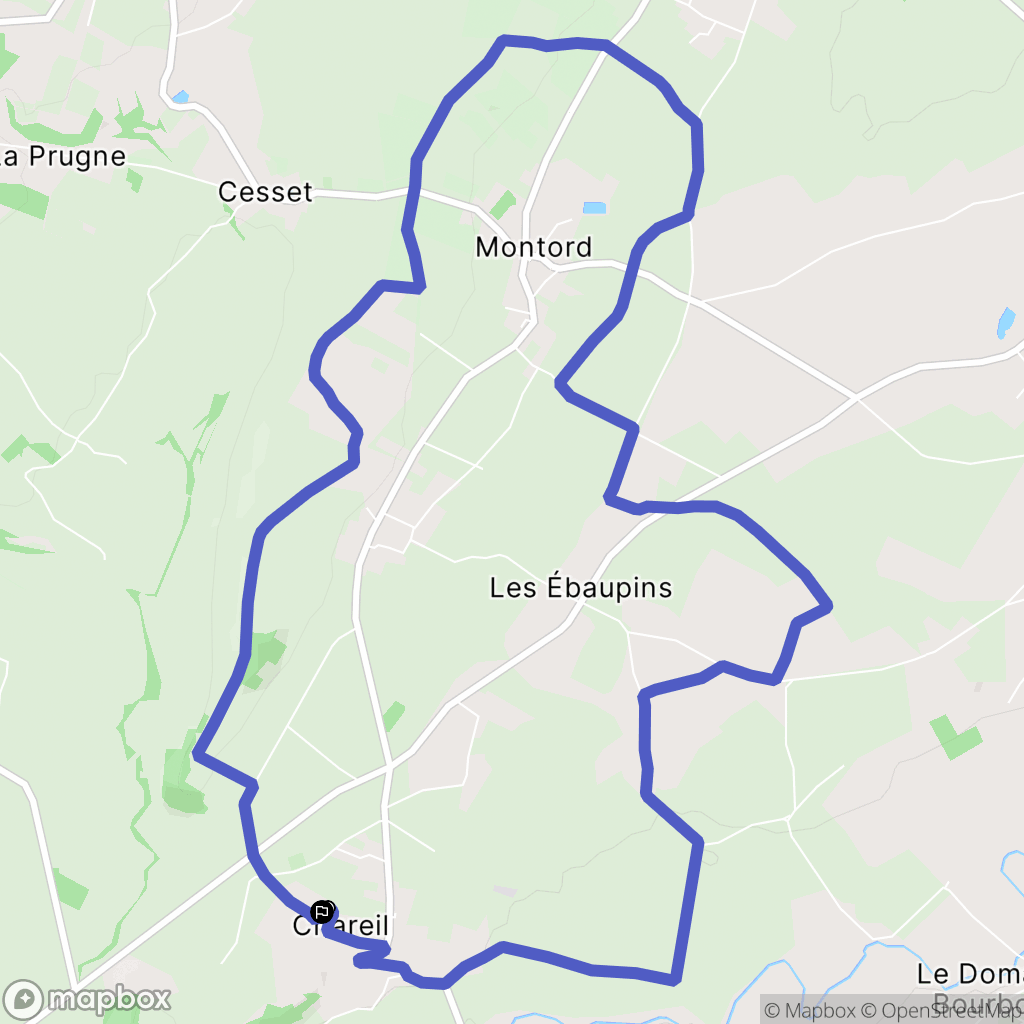Chareil : carte du parcours de randonnée - France