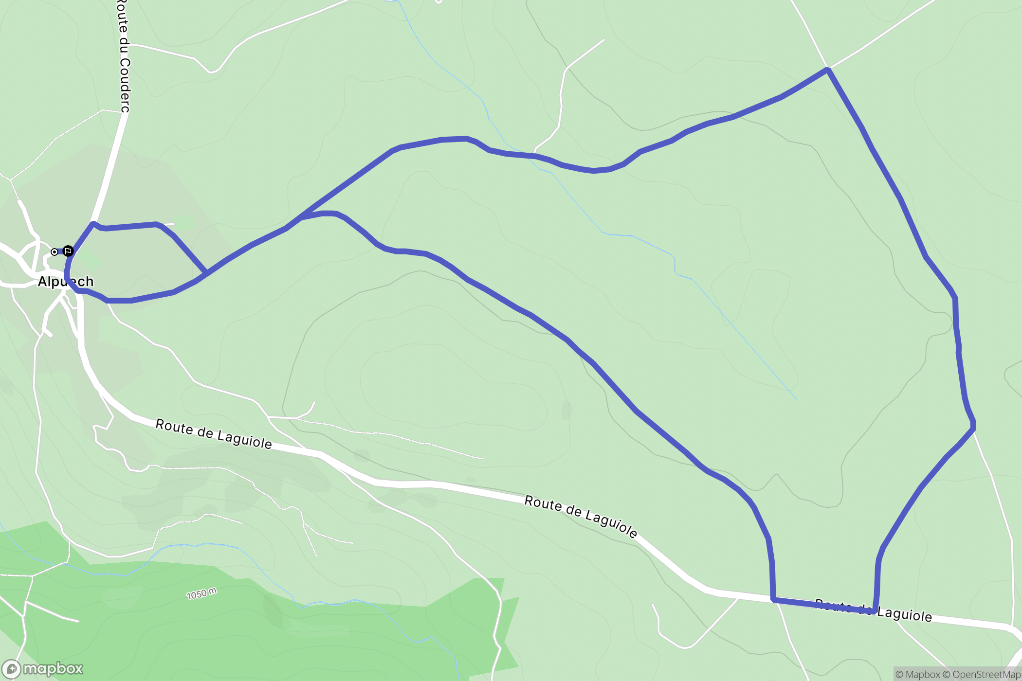 Argences-en-Aubrac : carte du parcours de randonnée - France