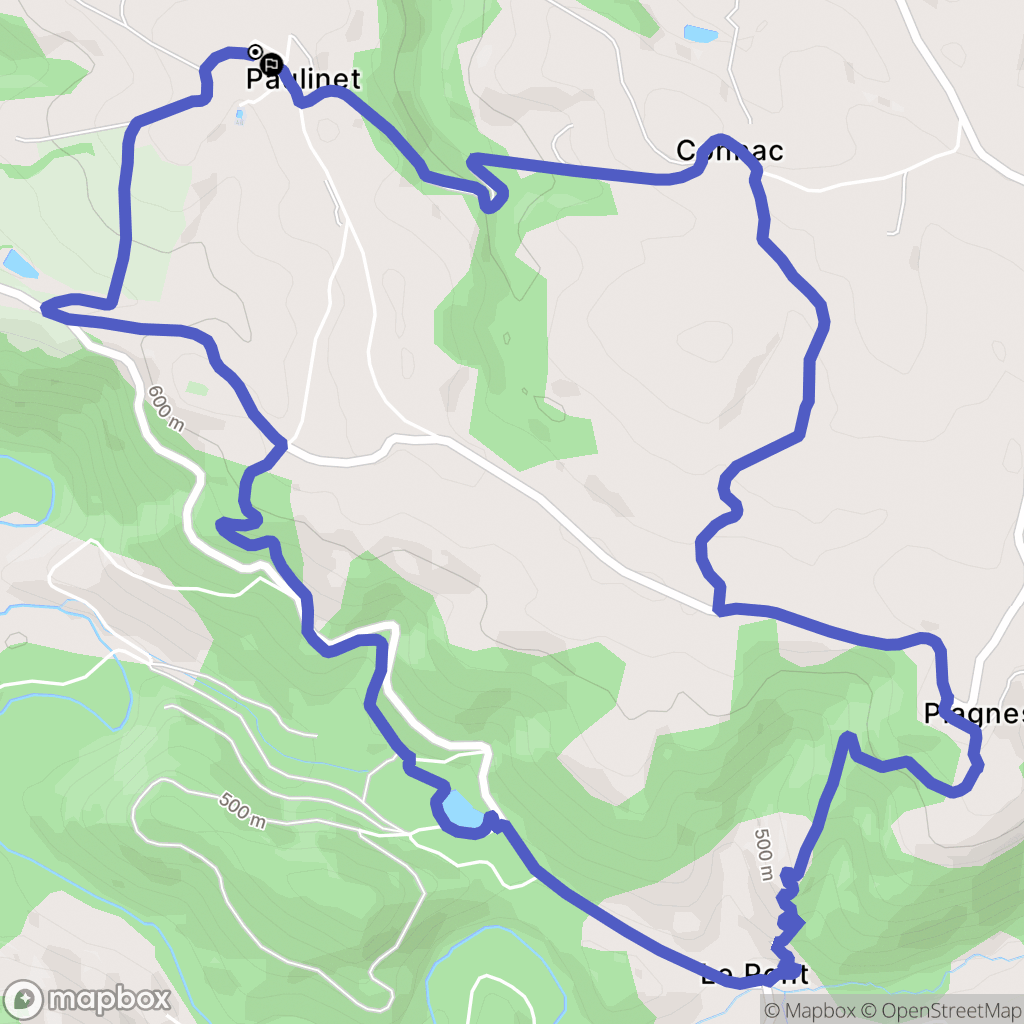 Paulinet : carte du parcours de randonnée - France