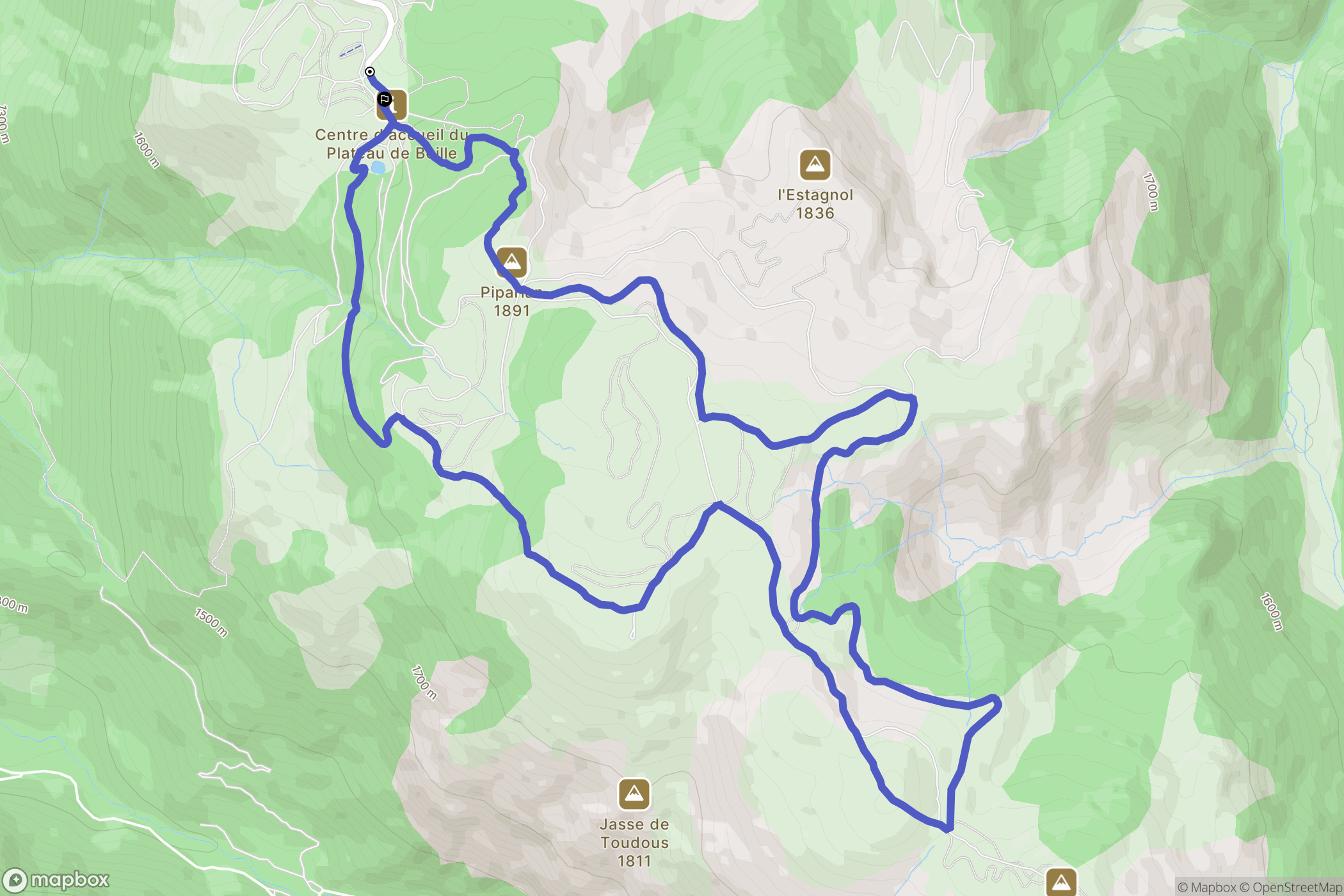 Albiès : carte du parcours de randonnée - France