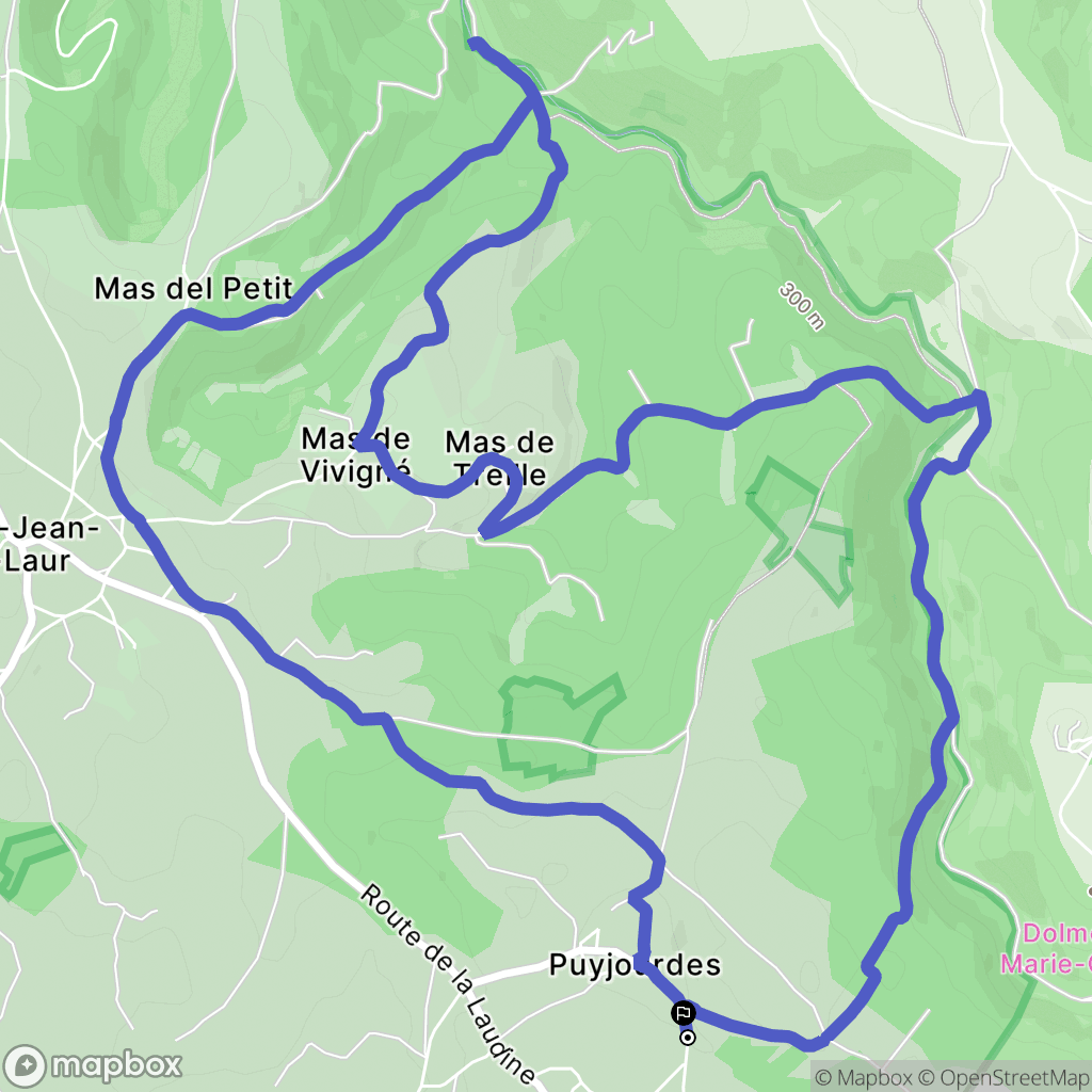 Puyjourdes : carte du parcours de randonnée - France