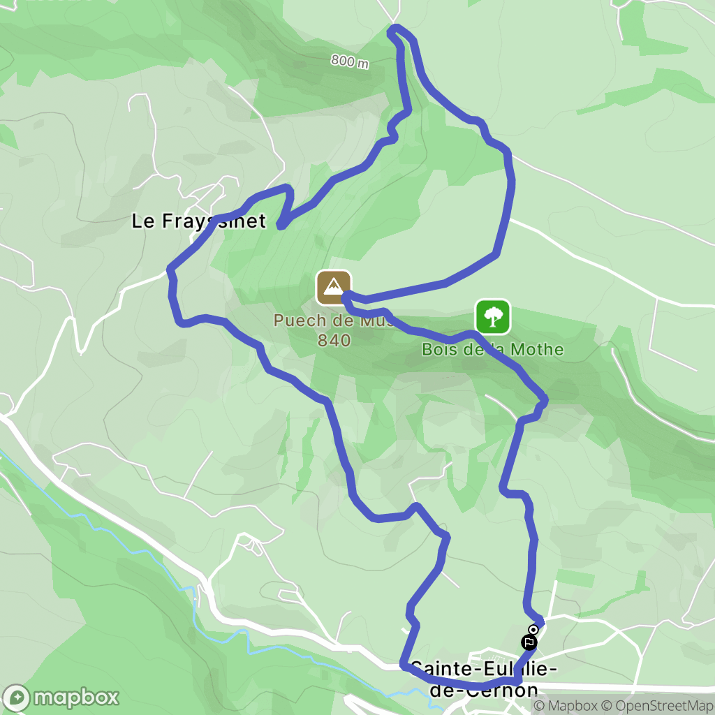 Sainte-Eulalie-de-Cernon : carte du parcours de randonnée - France