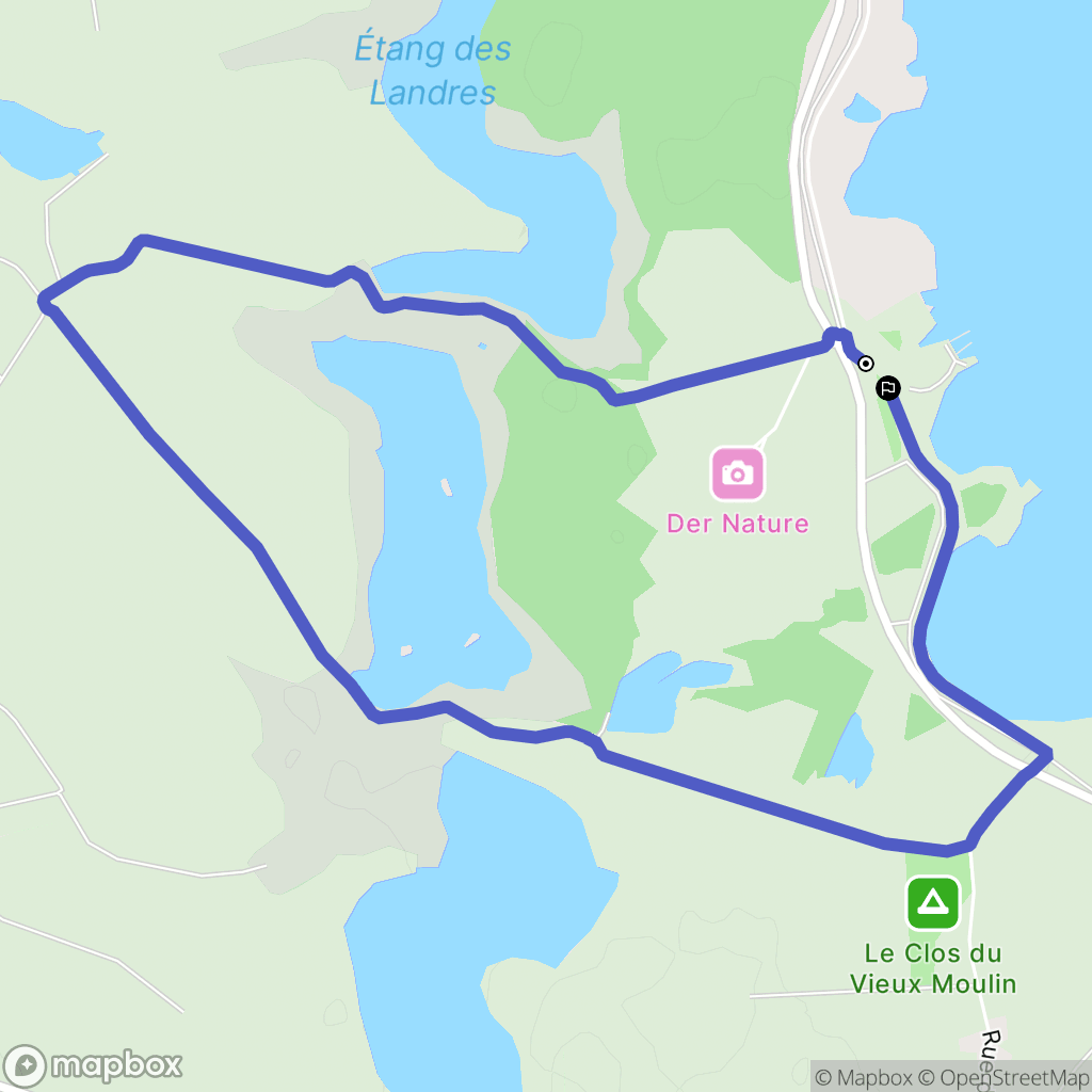 Outines : carte du parcours de randonnée - France