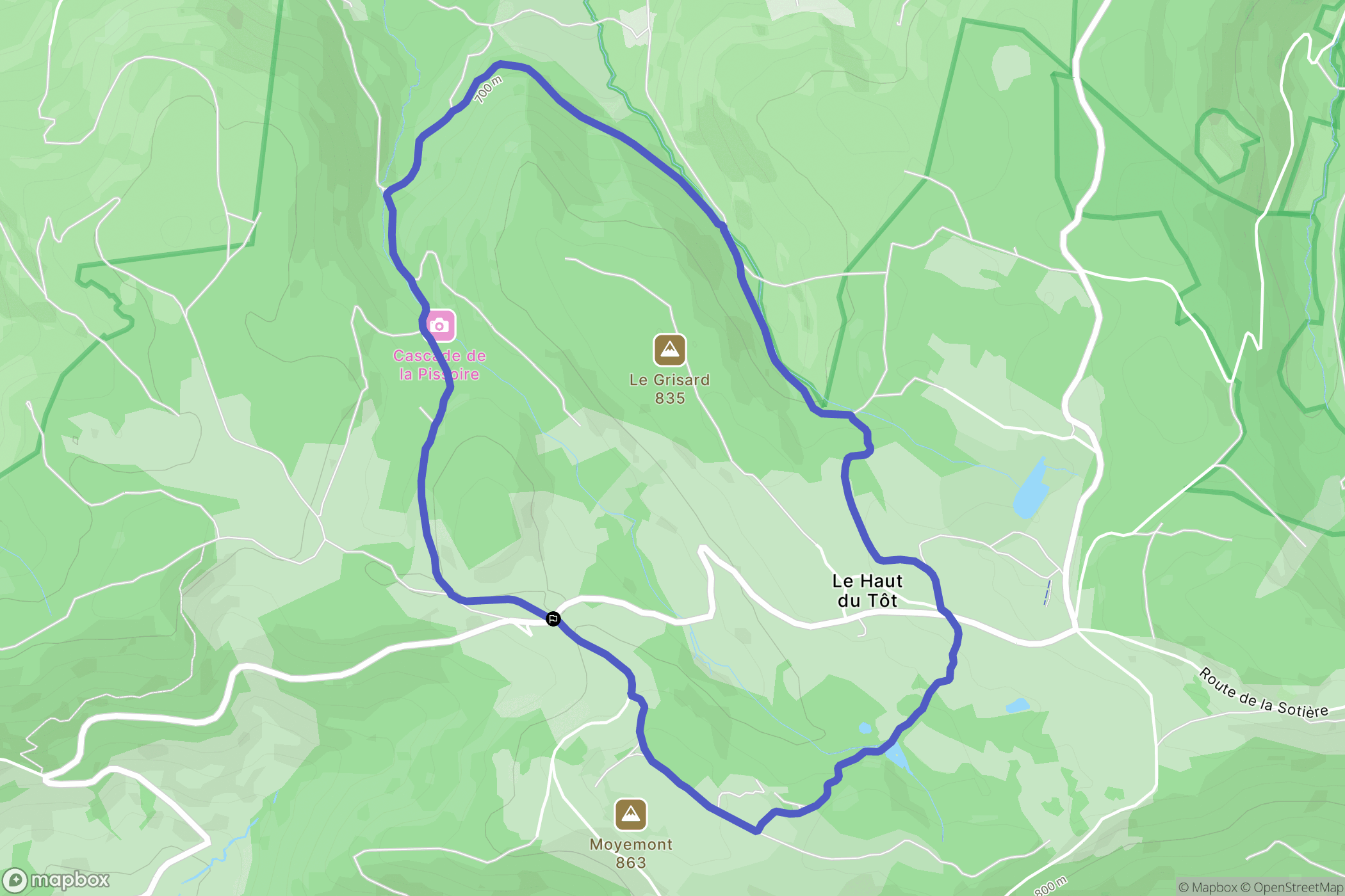 Vagney : carte du parcours de randonnée - France