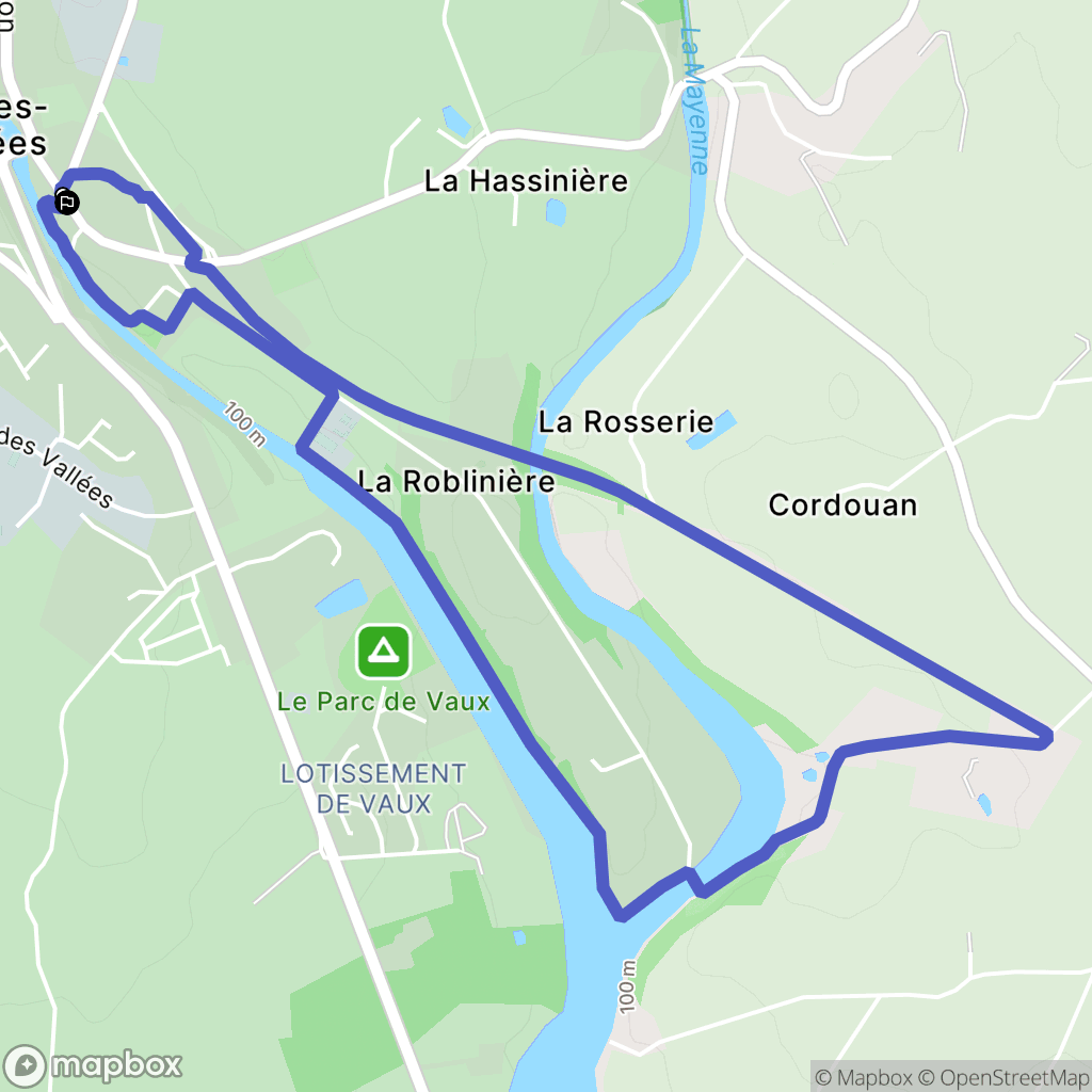 Ambrières-les-Vallées : carte du parcours de randonnée - France