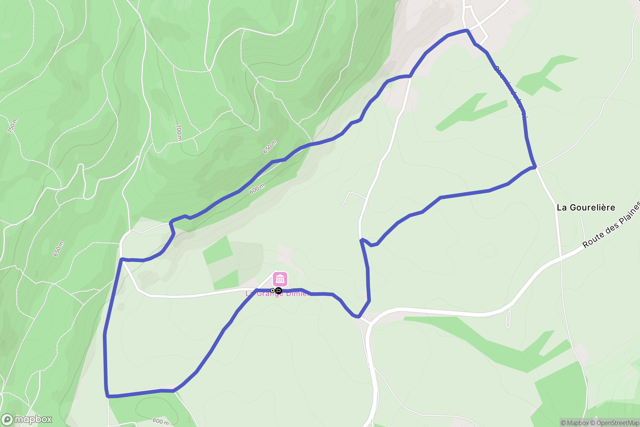 Oyeu : carte du parcours de randonnée - France